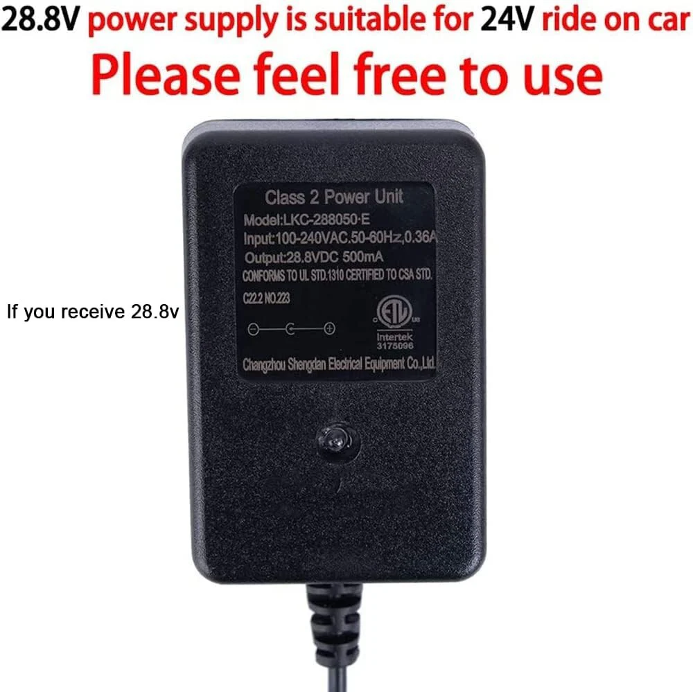 24V AC Power Adapter for Realtree UTV Ride-On 4x4 Buggy Car Accessory - Image 3