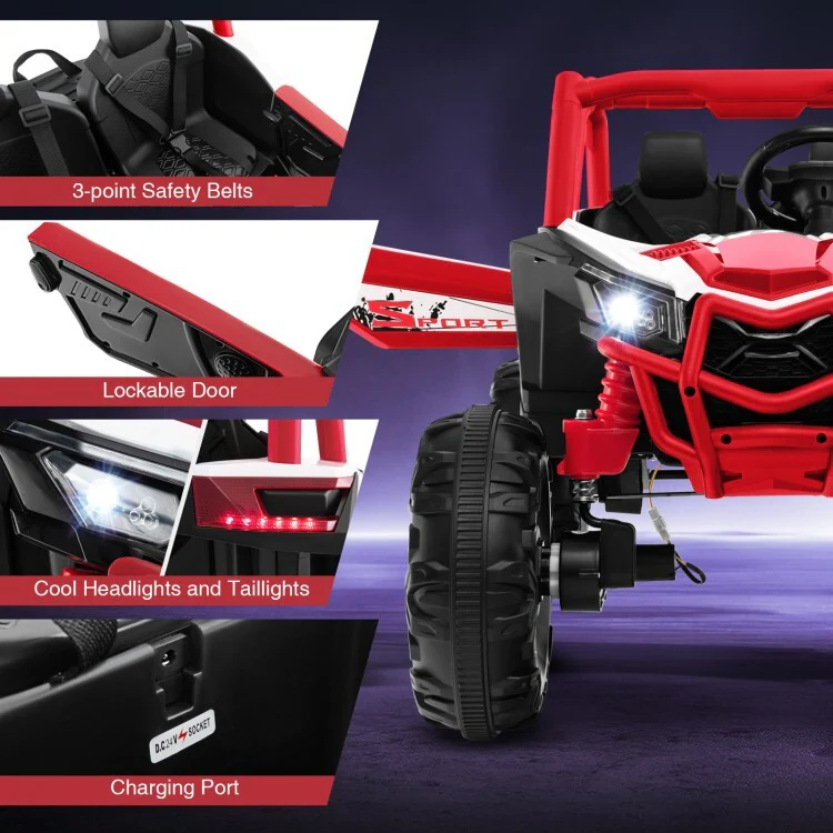 24V 2-Seater Kids Ride-On UTV Toy with 2.4G Remote Control for Ages 3 and Up - Image 5