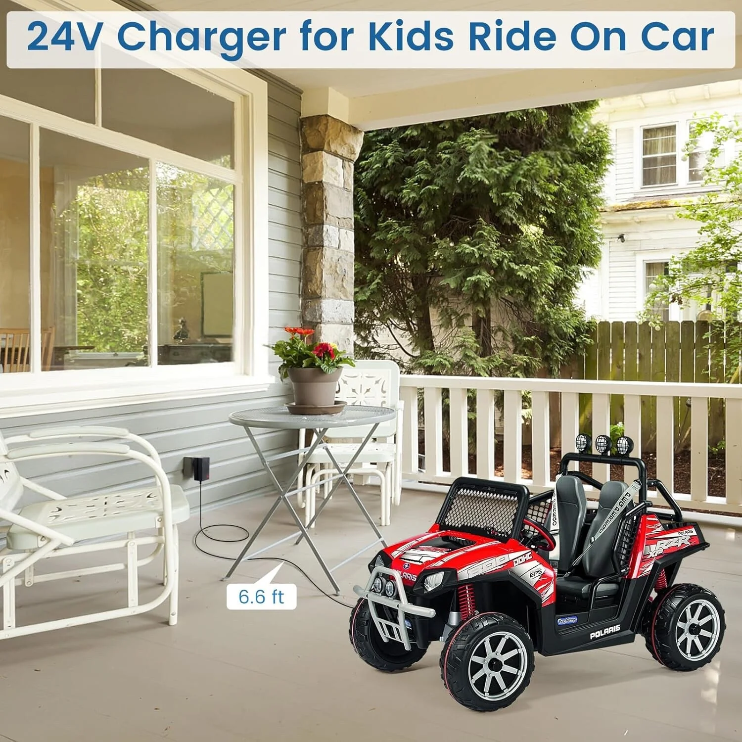 24V Battery Charger and Power Adapter for Kids Ride-On Cars, Black - Image 3