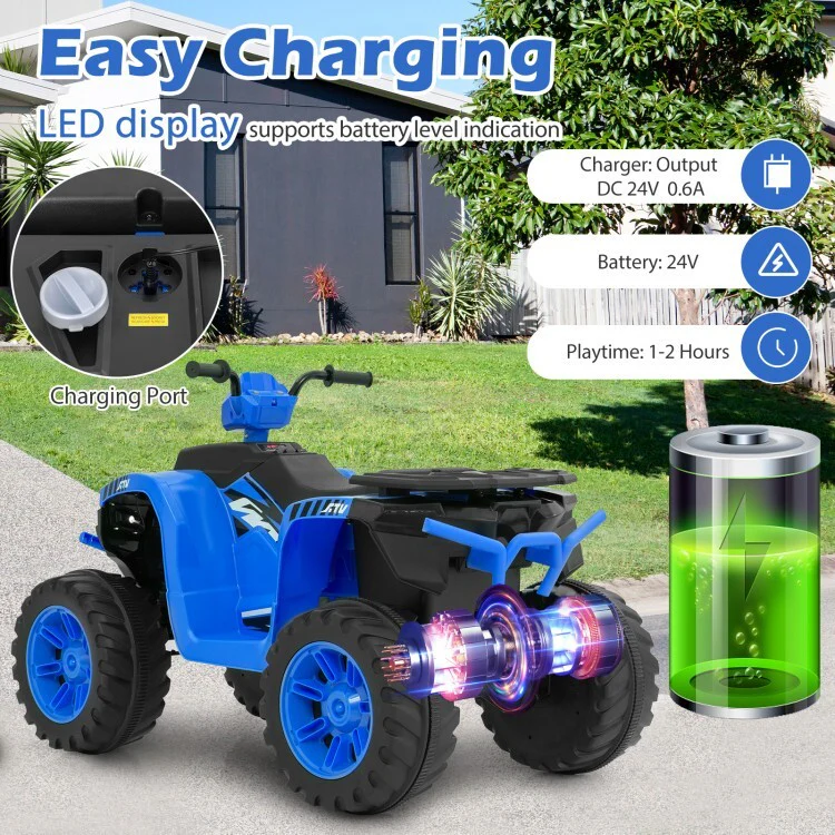 24V Electric Kids Ride-On ATV with Wireless Remote for Toddlers - Image 7