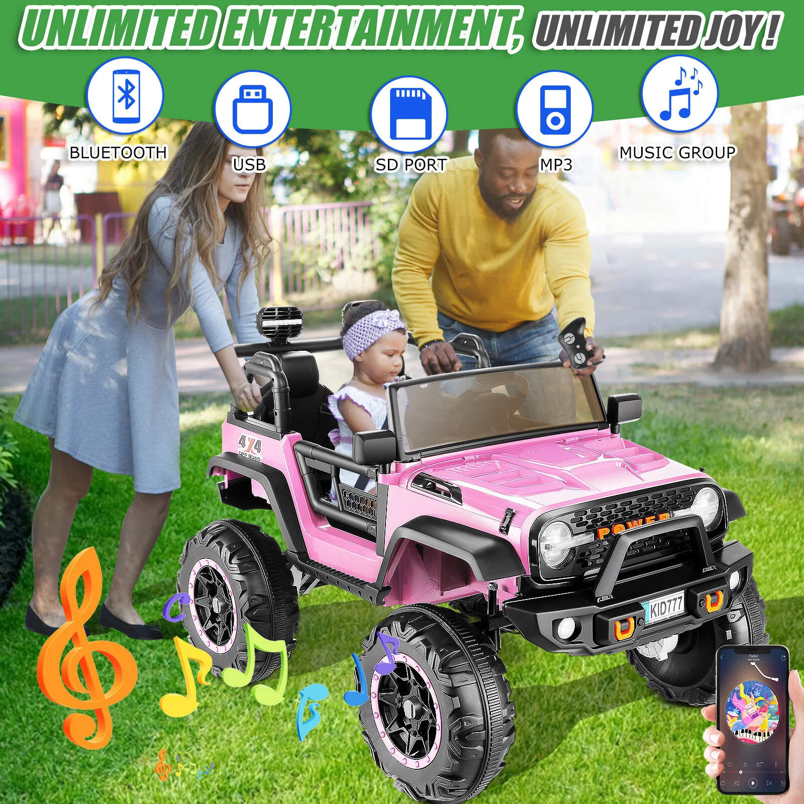 24V Battery-Powered 2-Seater Kids Electric Ride-On Car with Remote Control - Image 21