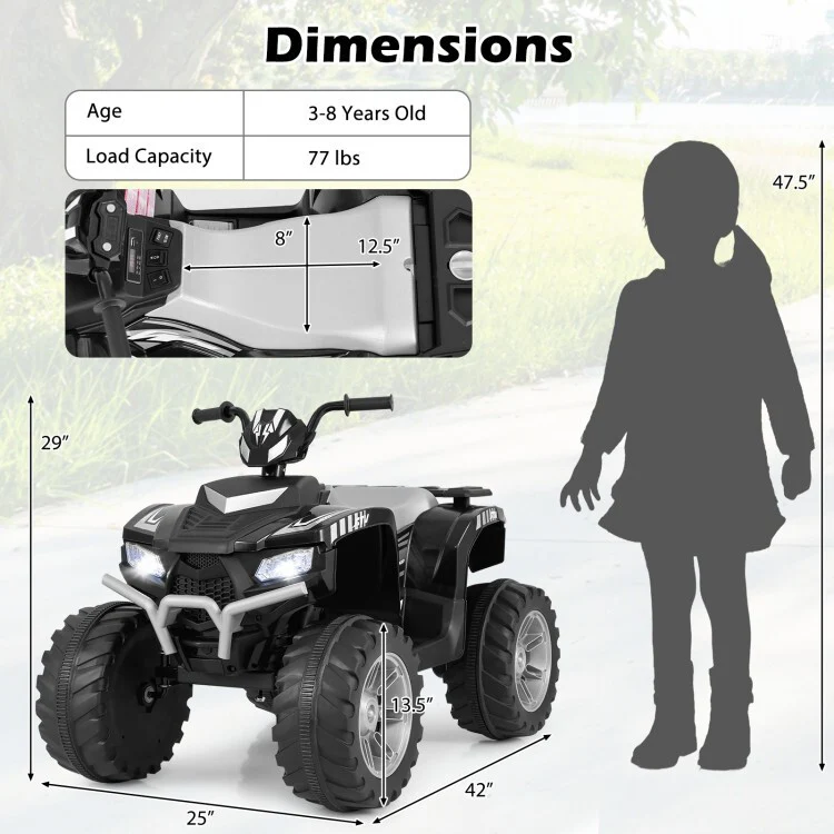24V Electric Kids Ride-On ATV with Wireless Remote Control and Powerful Battery - Image 3