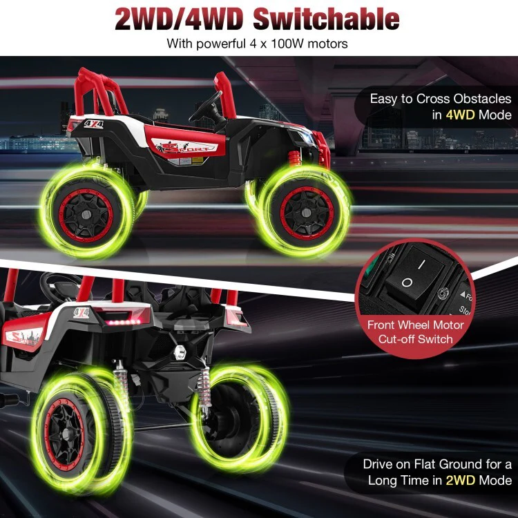 24V Battery Powered 2-Seater Kids Electric Toy Car with Remote Control - Image 10