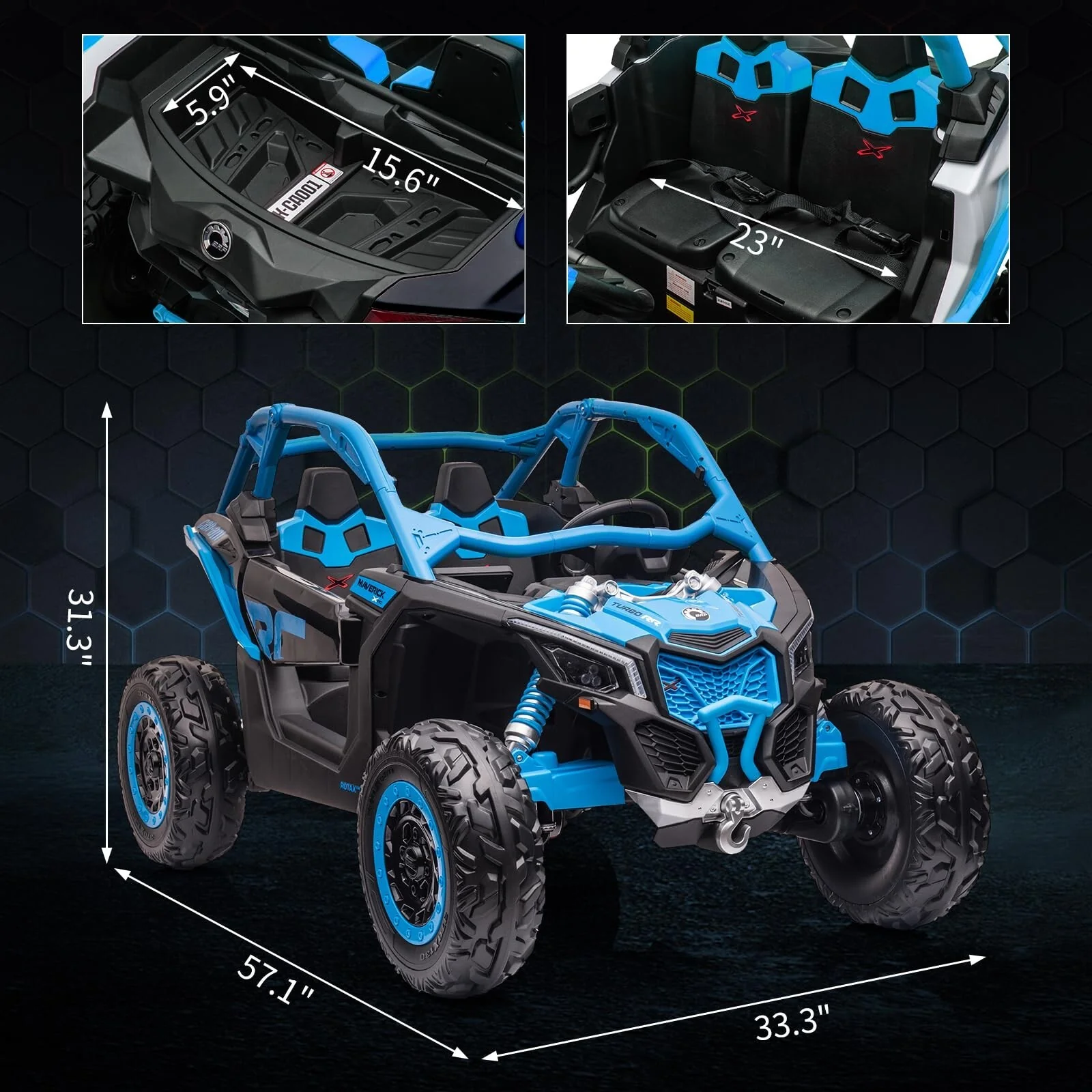 24V Licensed Can-Am BRP Electric 4WD Off-Road UTV Ride-On Car for Kids - Image 11