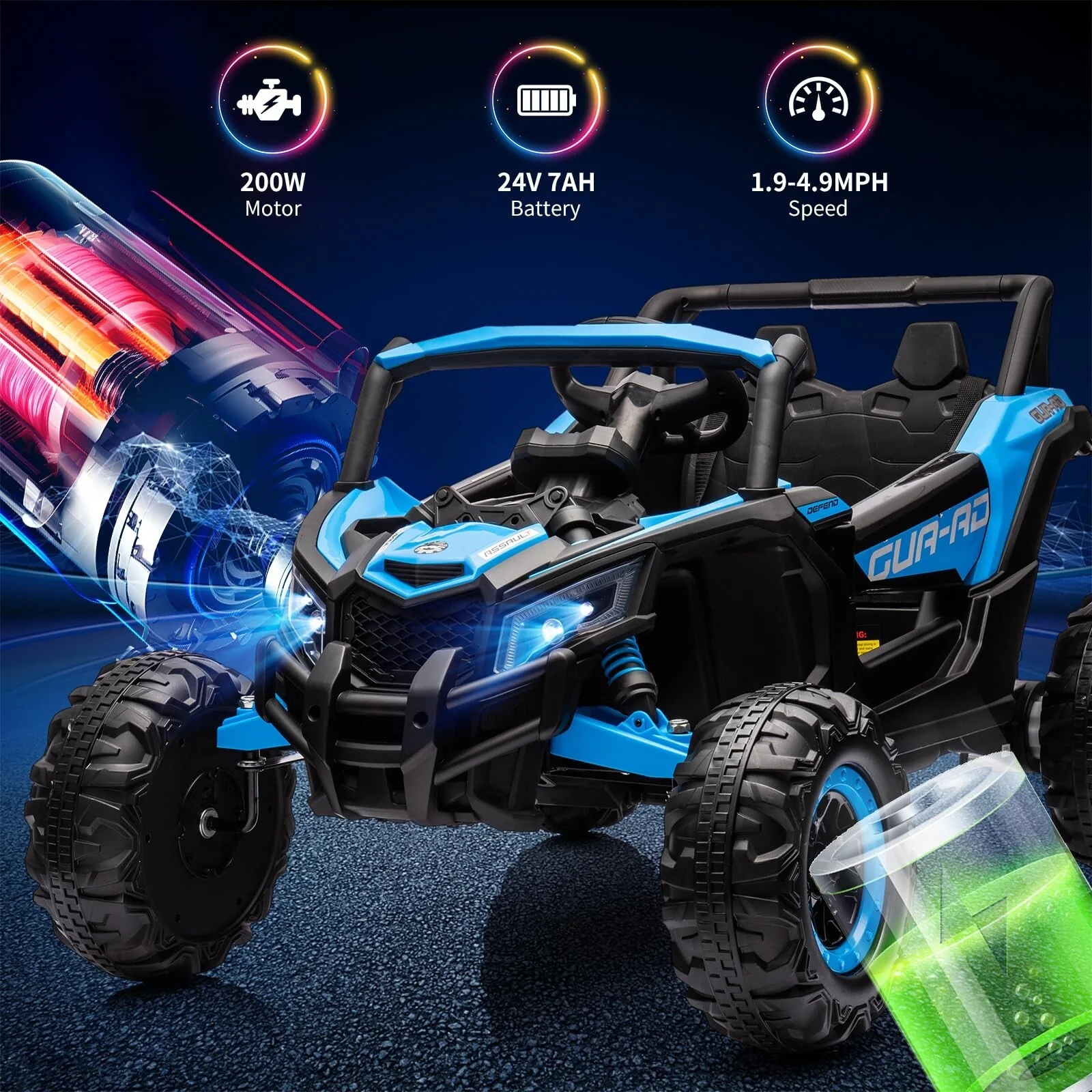 24V Licensed Can-Am BRP Electric 4WD Off-Road UTV Ride-On Car for Kids - Image 15