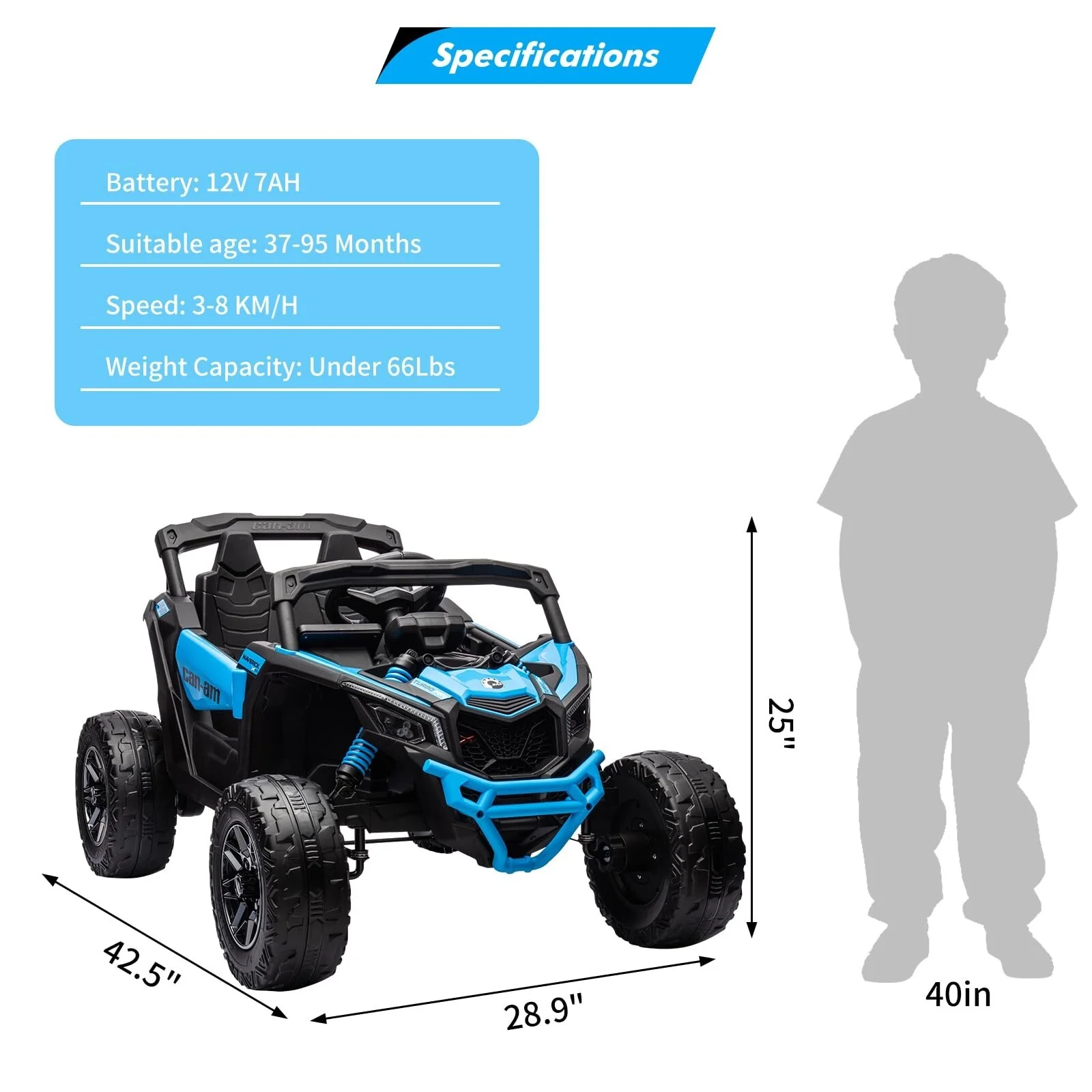 24V Licensed Can-Am BRP Electric 4WD Off-Road UTV Ride-On Car for Kids - Image 22