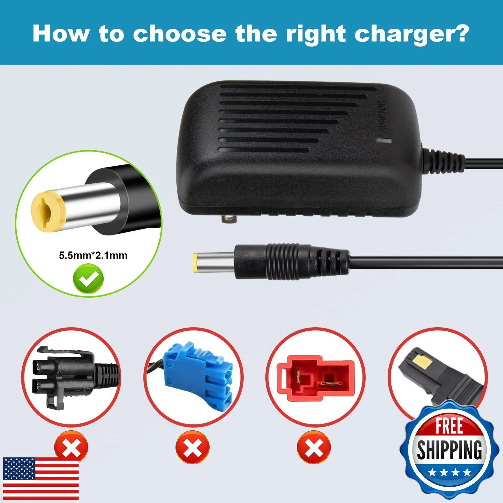 24V Battery Charger for Kids Ride-On Cars and Toys Wrangler SUV - Image 2