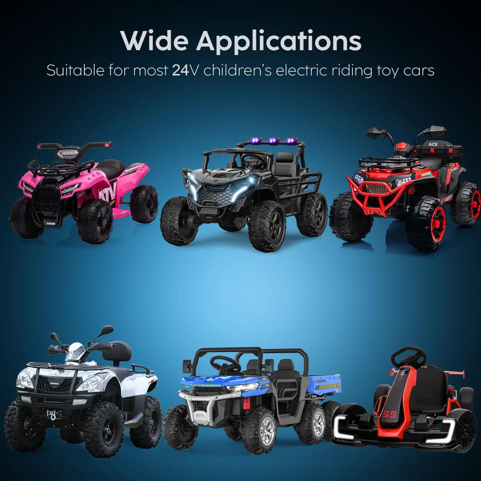 24V Battery Charger for Kids Ride-On Toys and Wrangler SUV Models - Image 3