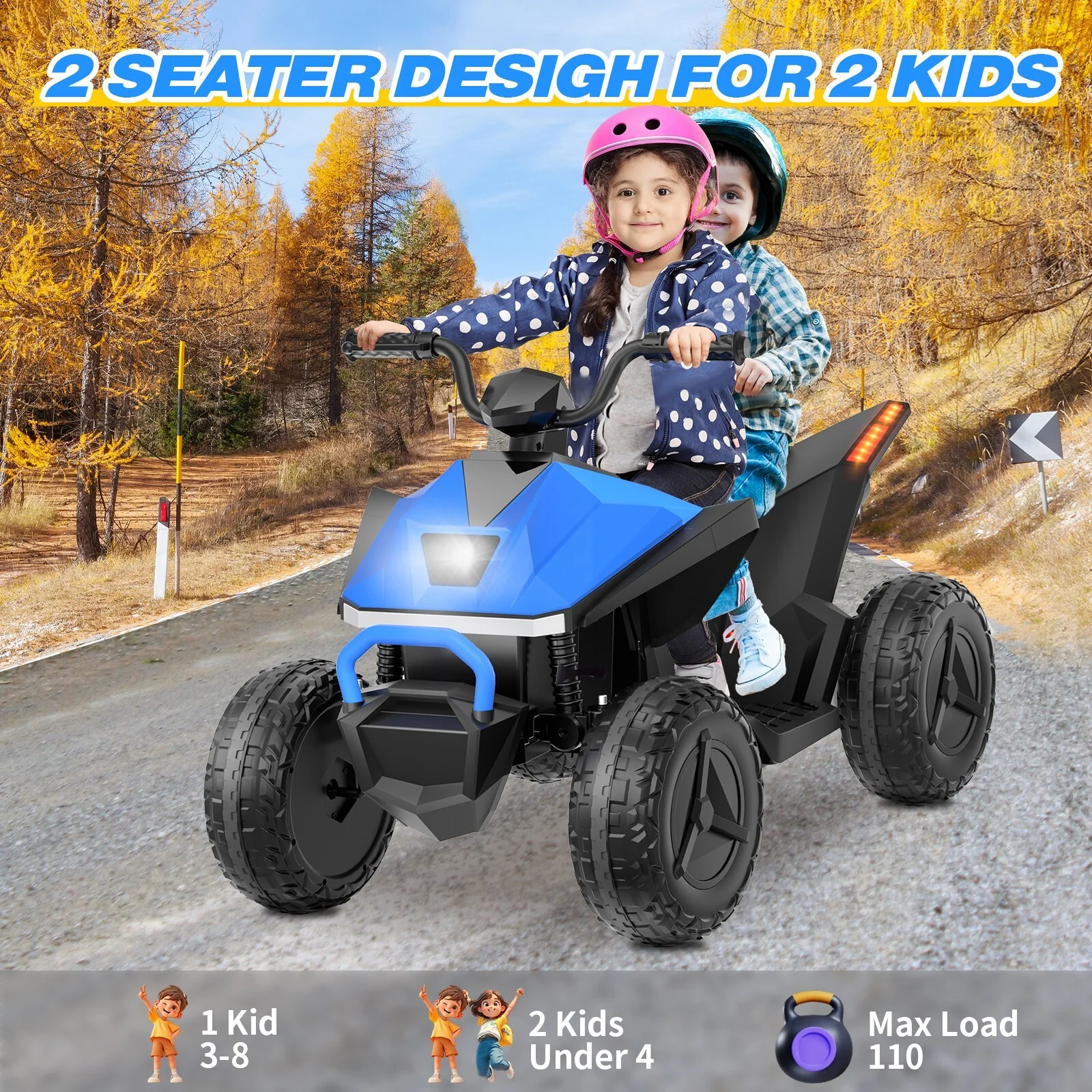 24V Children's Beach Toy Car ATV with 4 Spring Suspensions, Music, and LED Lights - Image 11