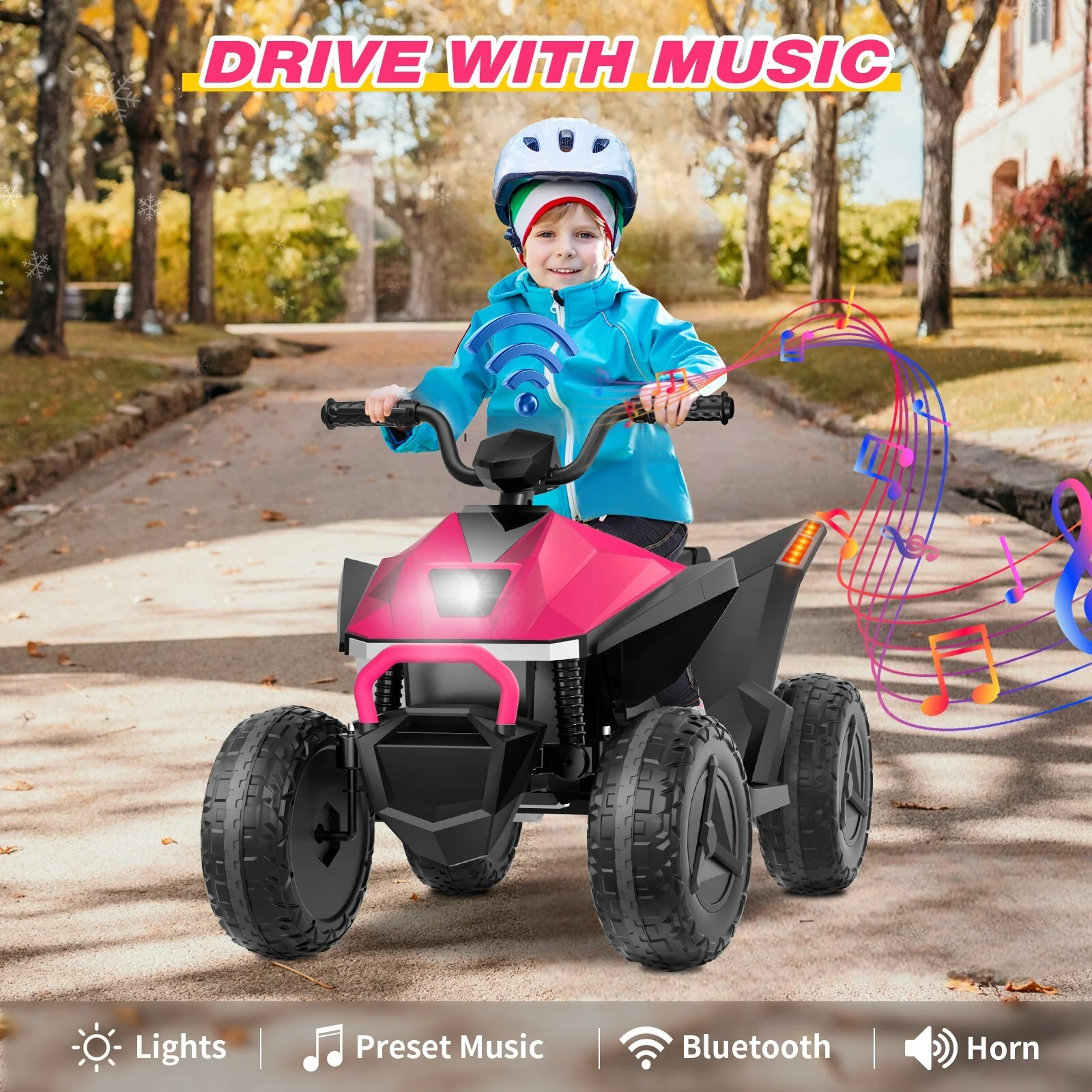 24V Children's Beach Toy Car ATV with 4 Spring Suspensions, Music, and LED Lights - Image 2