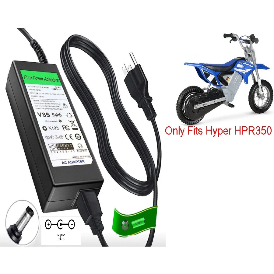 24V Circle Charger with Auto Shut-Off for Hyper HPR350 Electric Motorcycle Bike - Image 2