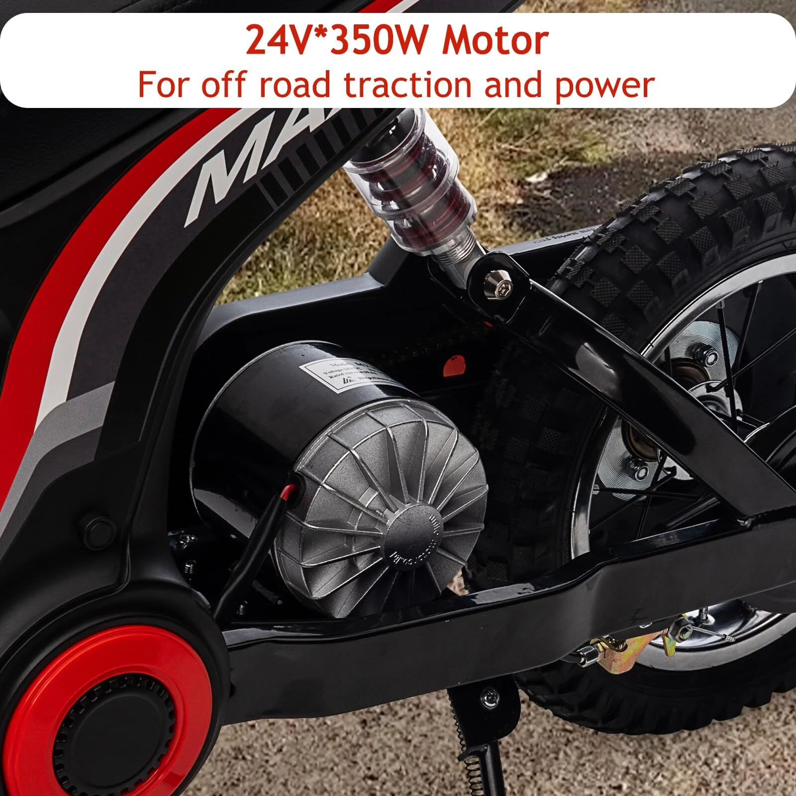 24V Kids Electric Ride-On Dirt Bike with LED Lights Off-Road Motocross Motorcycle Toy - Image 5
