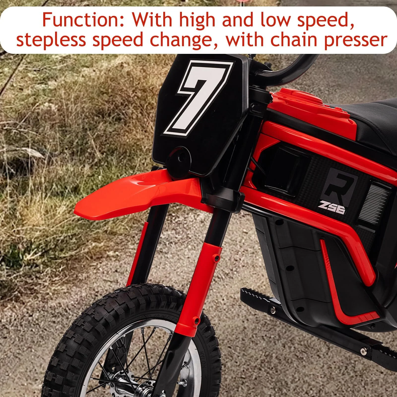 24V Kids Electric Ride-On Dirt Bike with LED Lights Off-Road Motocross Motorcycle Toy - Image 8