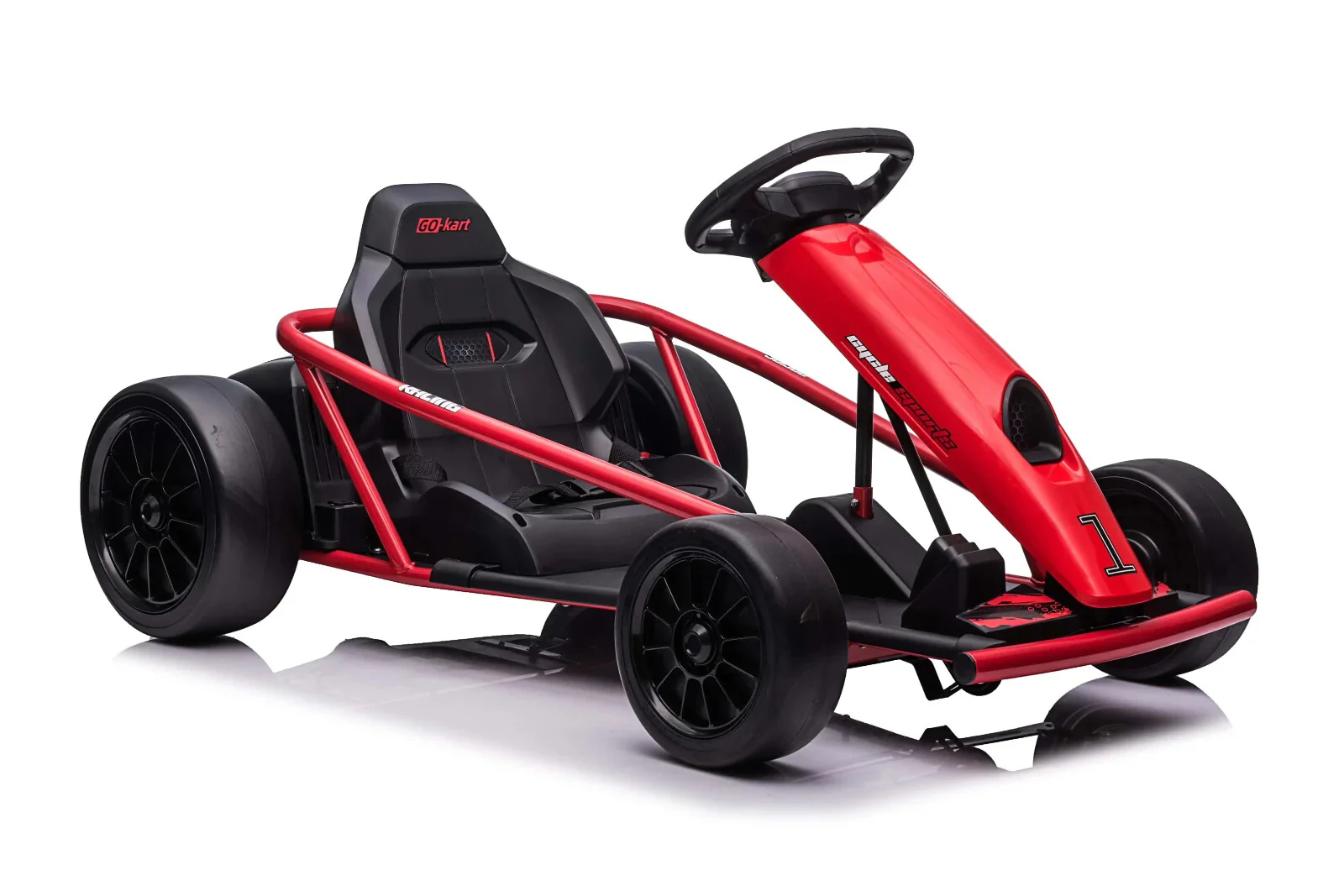 24V Red Drift Go-Kart with Electric Motor - Image 4
