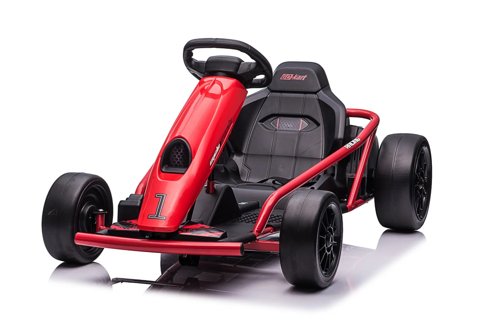 24V Red Drift Go-Kart with Electric Motor - Image 9