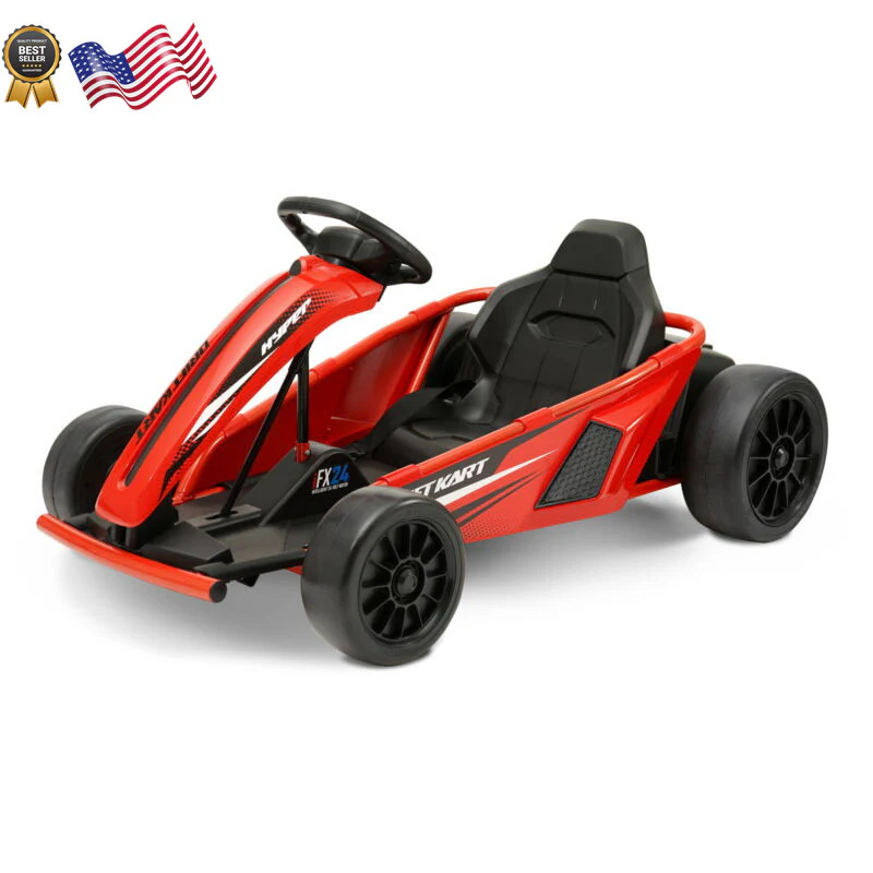 24V Red Drifting Go-Kart Ride-On Toy for Kids - Image 2