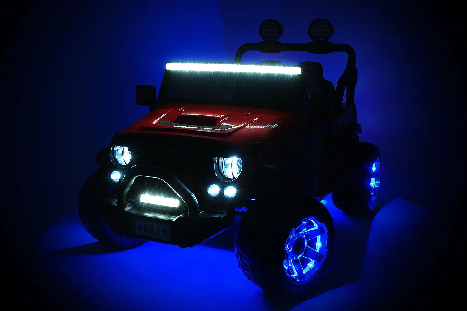 24V Dual Seater Children's Electric Police Vehicle, Off-Road Truck Jeep, 2 High-Powered Engines, Pneumatic Wheels, Remote Control Operation - Image 10