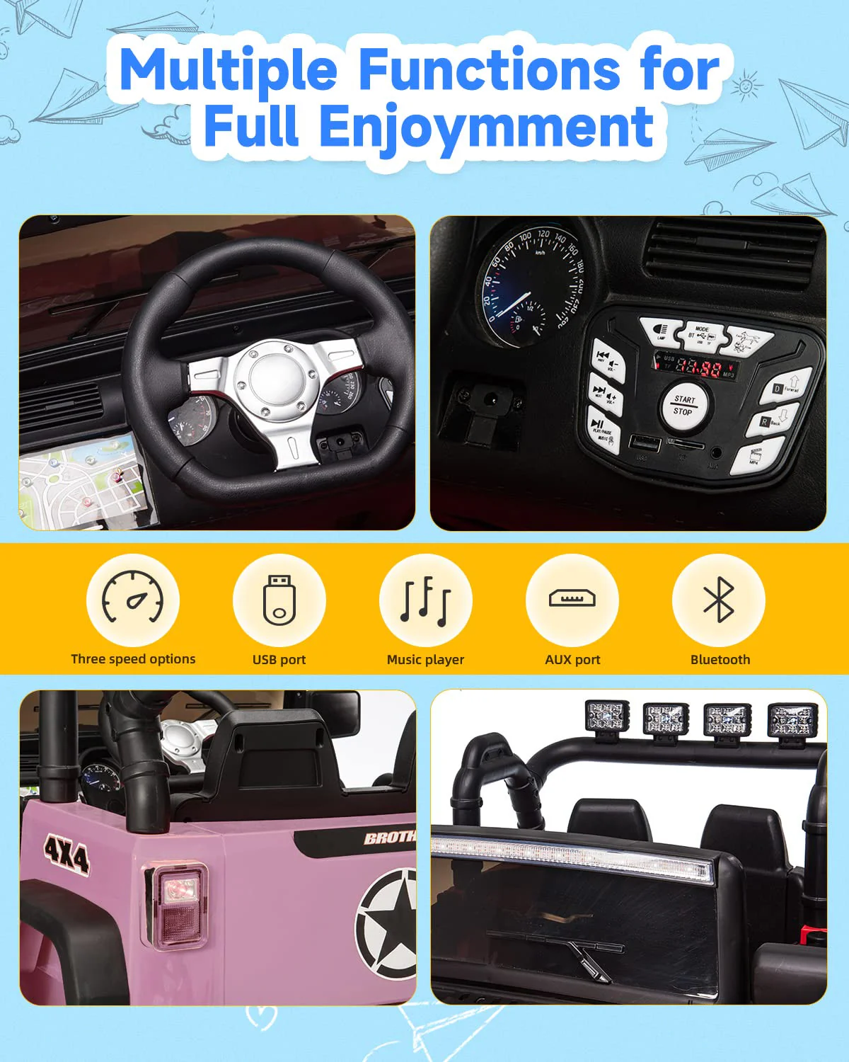 24V Electric Kids Car with 2.4G Remote Control and 4x200W Powerful Motors - Image 5