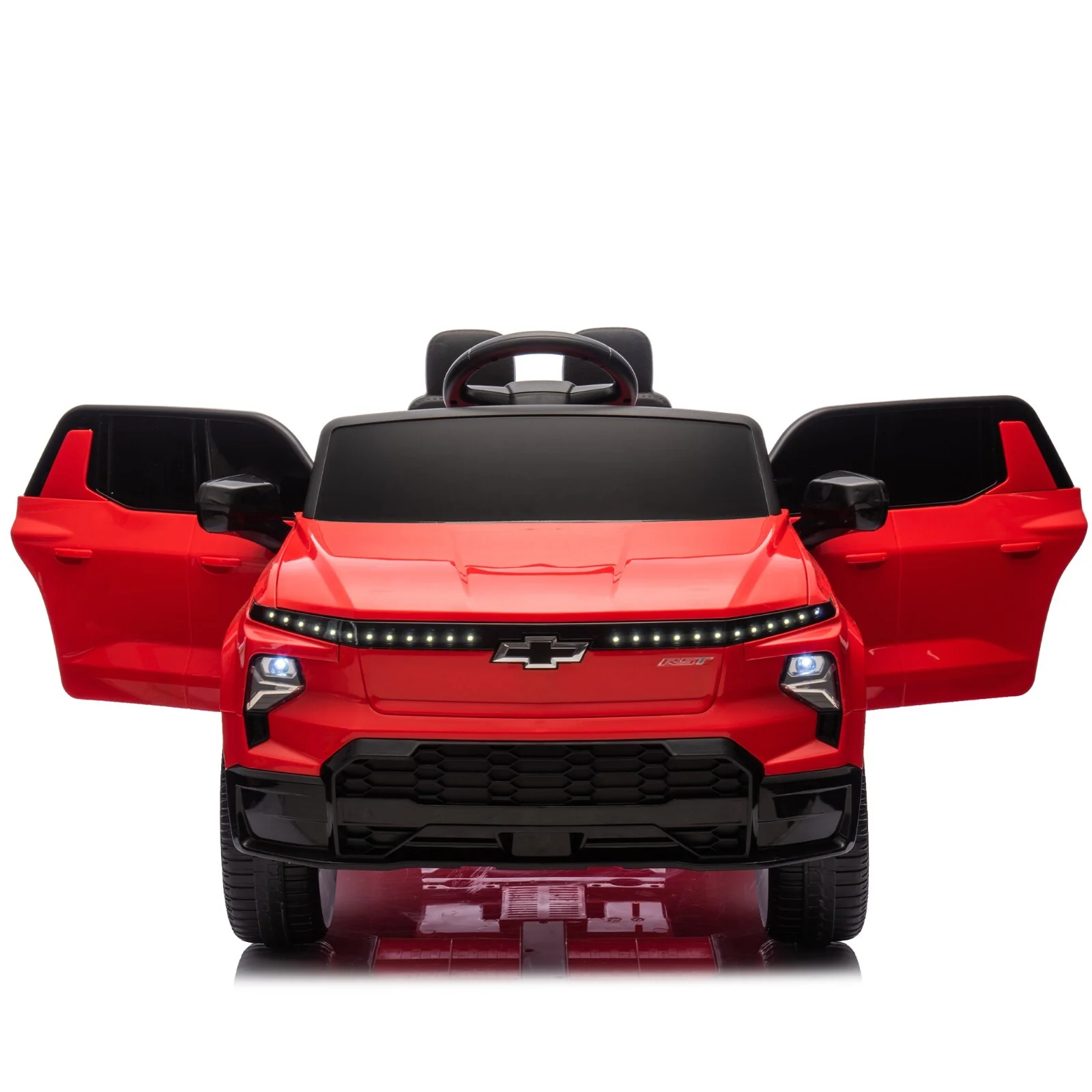 24V Licensed Chevrolet Silverado Kids Electric Ride-On Truck with Remote Control Red - Image 11