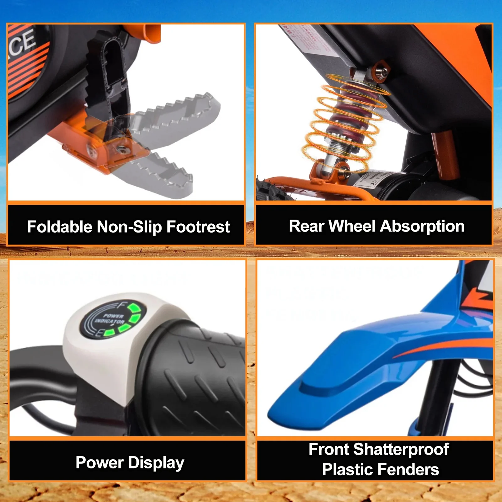 24V 250W Electric Dirt Bike Battery-Powered Ride-On Motorcycle Toy - Image 3