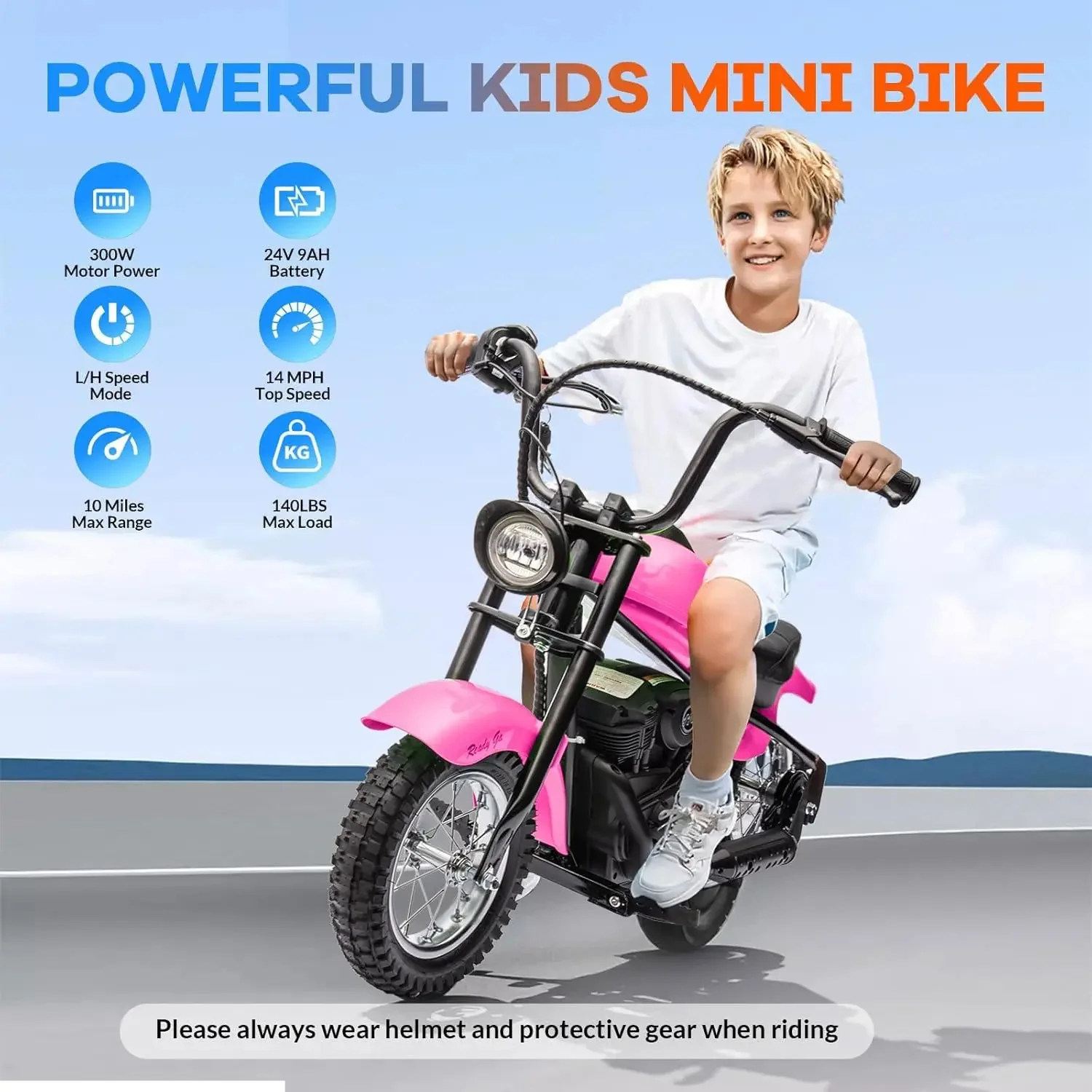 24V 250W Electric Dirt Bike with LED Light and Leather Seat for Two - Image 4