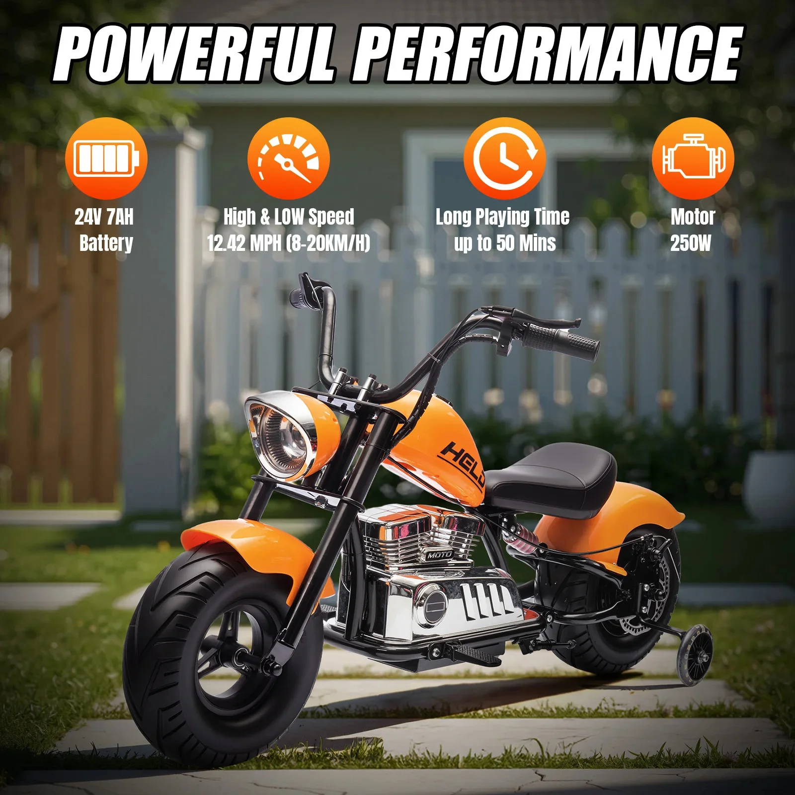 24V Electric Dirt Bike for Kids 8+ Two-Wheel Motorcycle with Handbrake - Image 4
