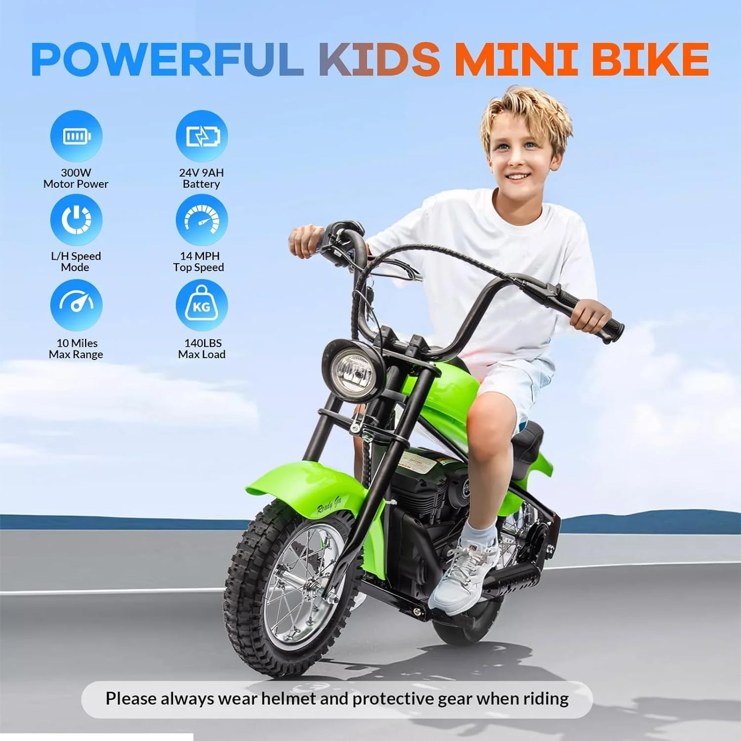 24V Electric Kids Dirt Bike Ride-On Motorbike with 14 MPH Max Speed - Image 3
