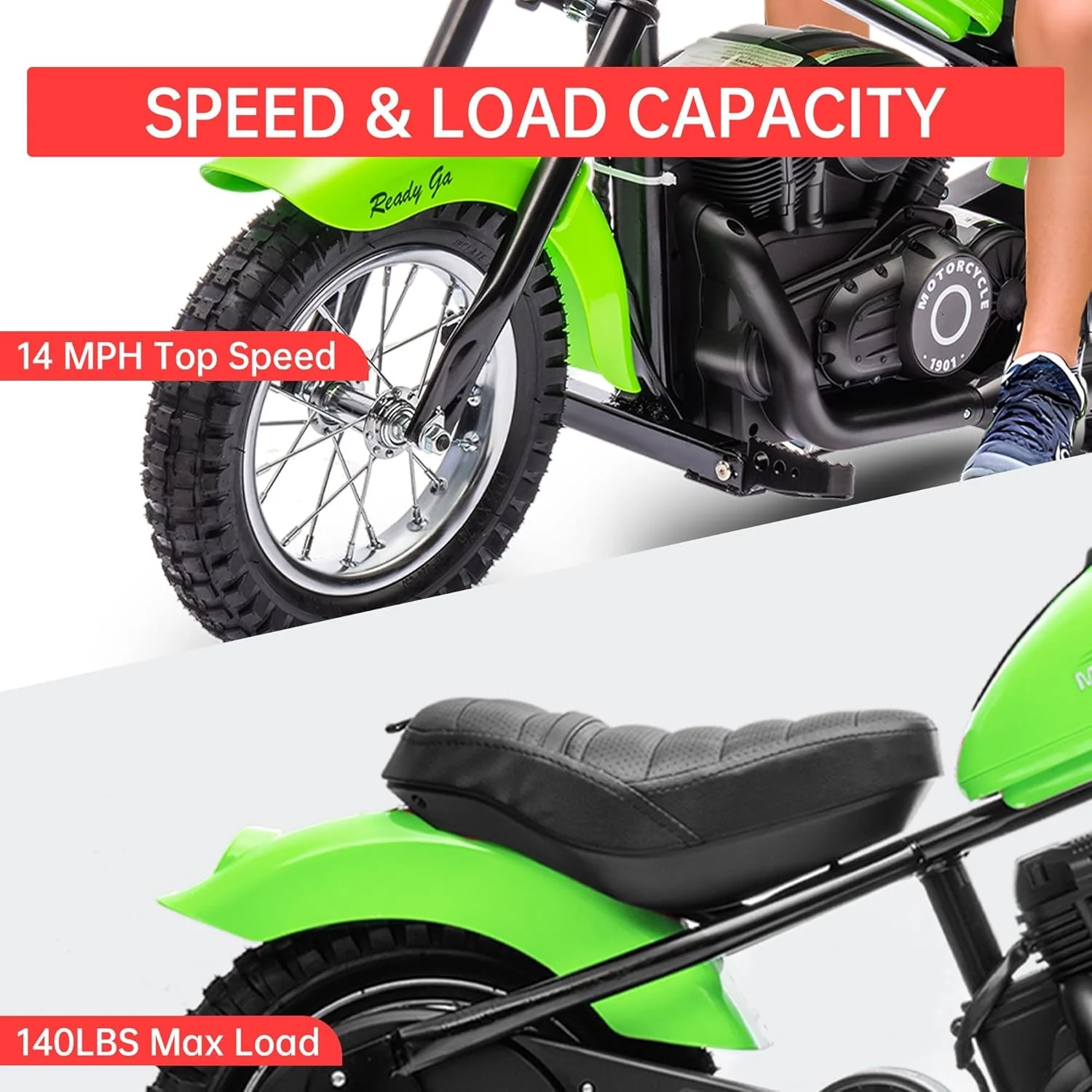 24V Electric Kids Dirt Bike Ride-On Motorbike with 14 MPH Max Speed - Image 5