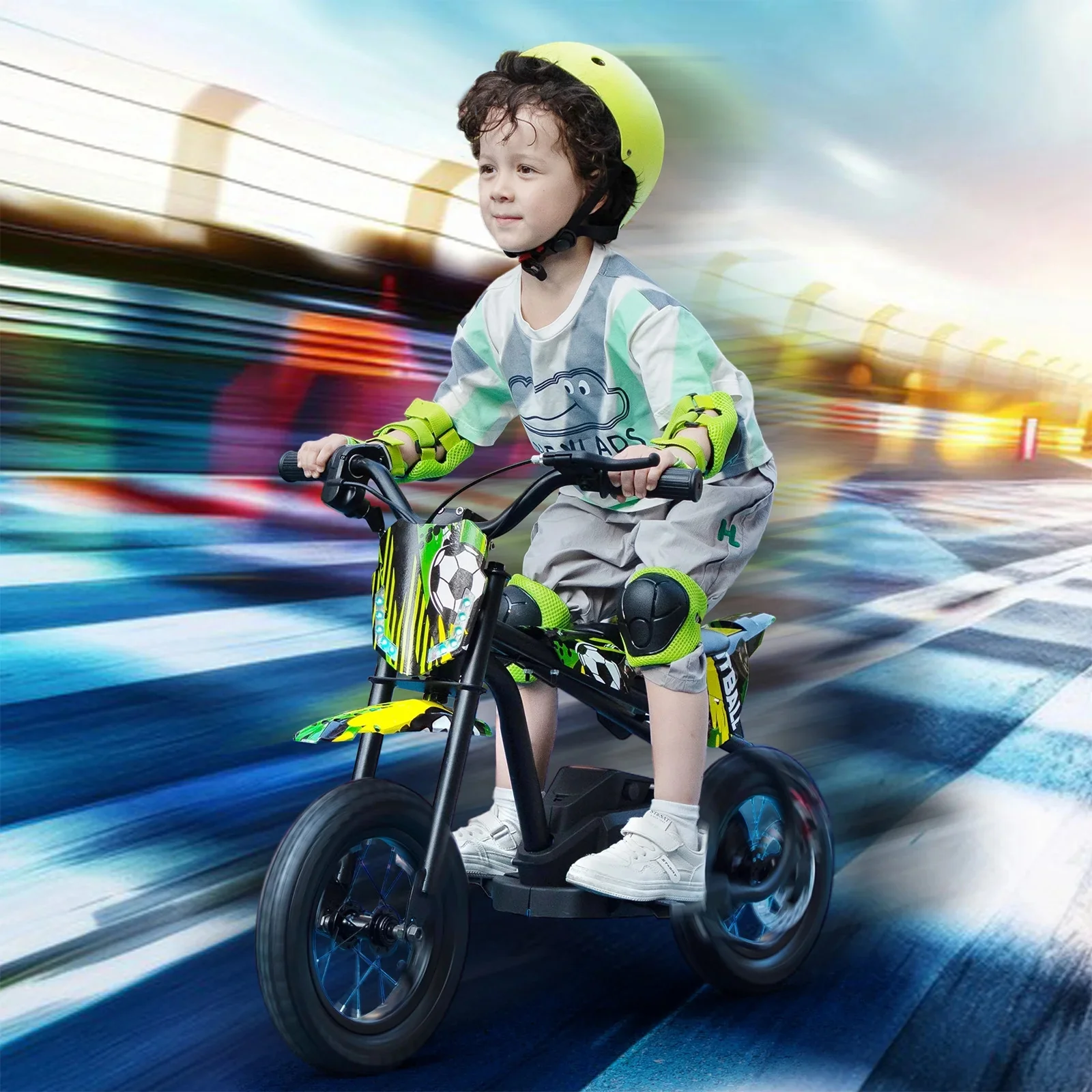 24V Electric Kids Ride-On Dirt Bike Motorcycle with LED Lights and Adjustable Speed - Image 2