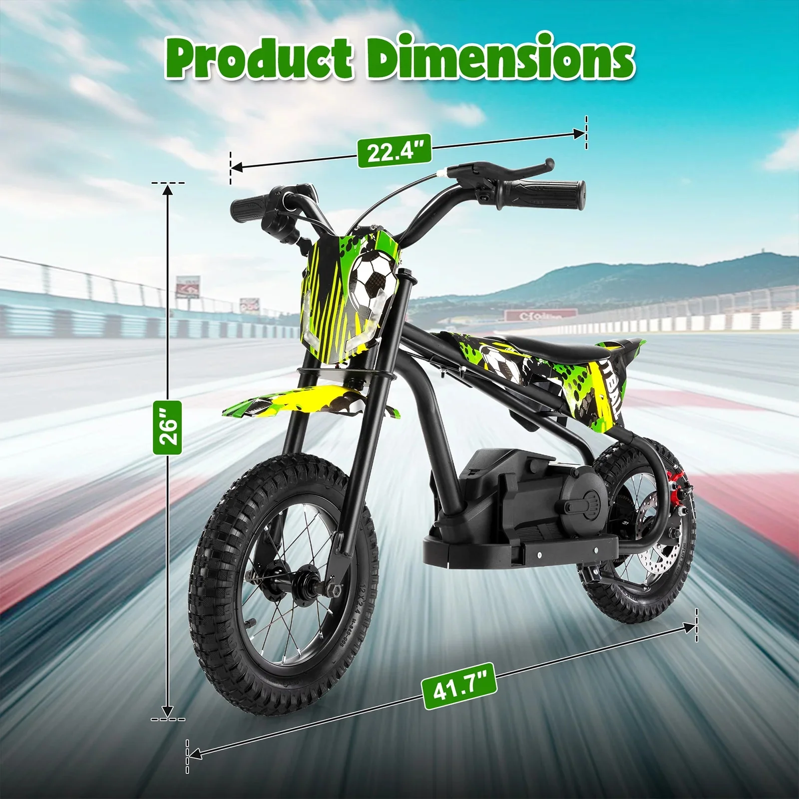 24V Electric Kids Ride-On Dirt Bike Motorcycle with LED Lights and Adjustable Speed - Image 3