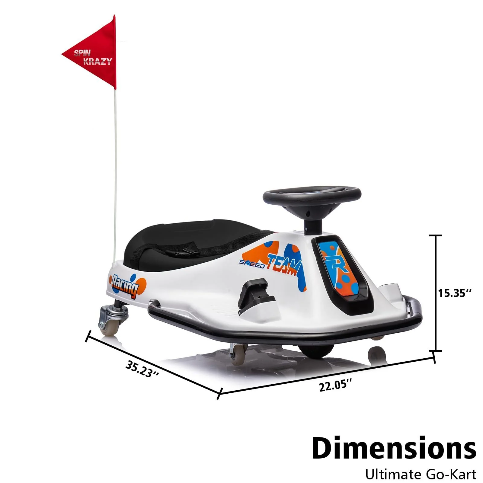 24V Electric Drift Go-Kart with High/Low Speed and 360-Degree Spin Ride - Image 6