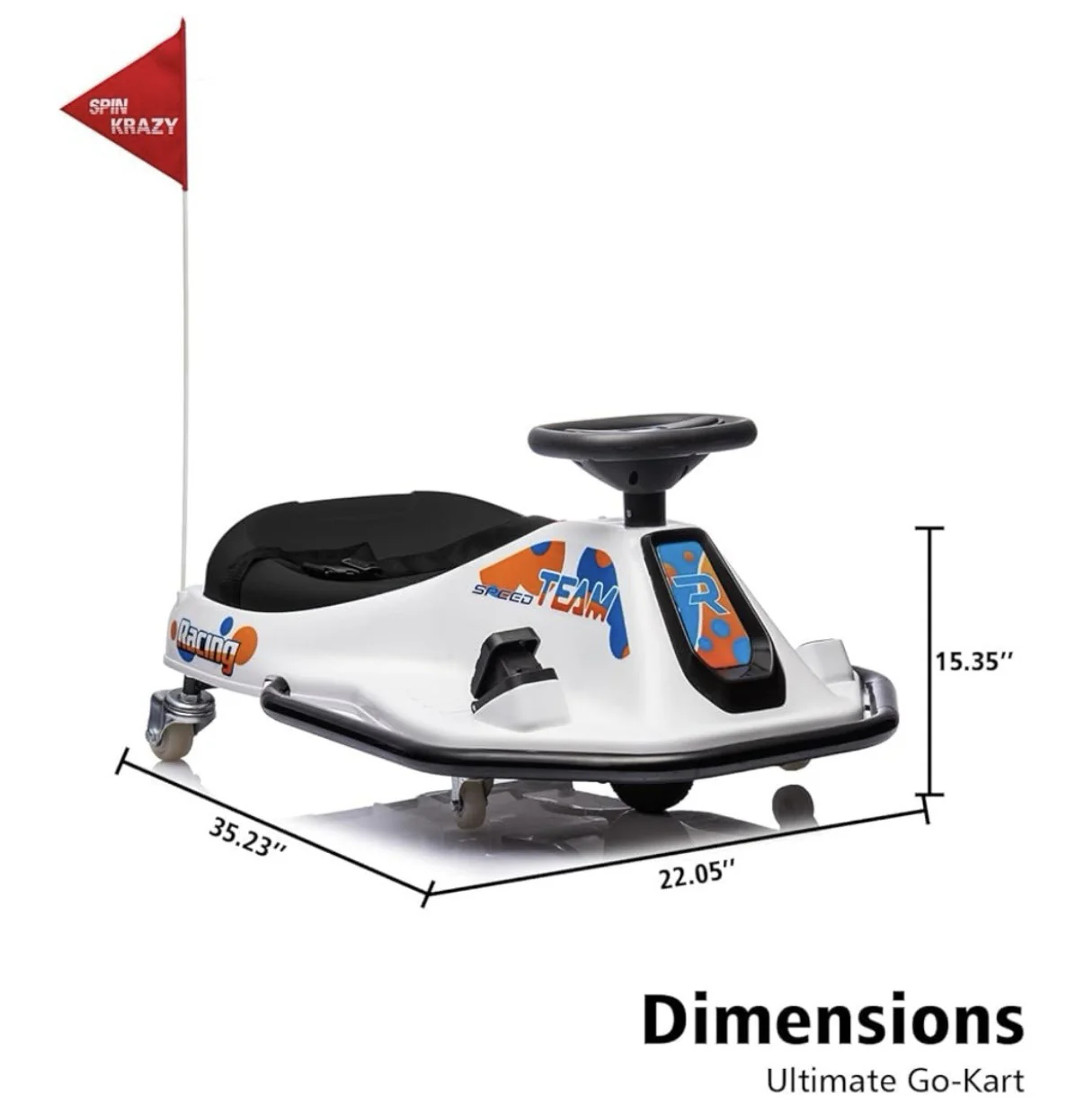 24V Electric Drift Go-Kart with Adjustable Speed and 360° Spin Ride - Image 4