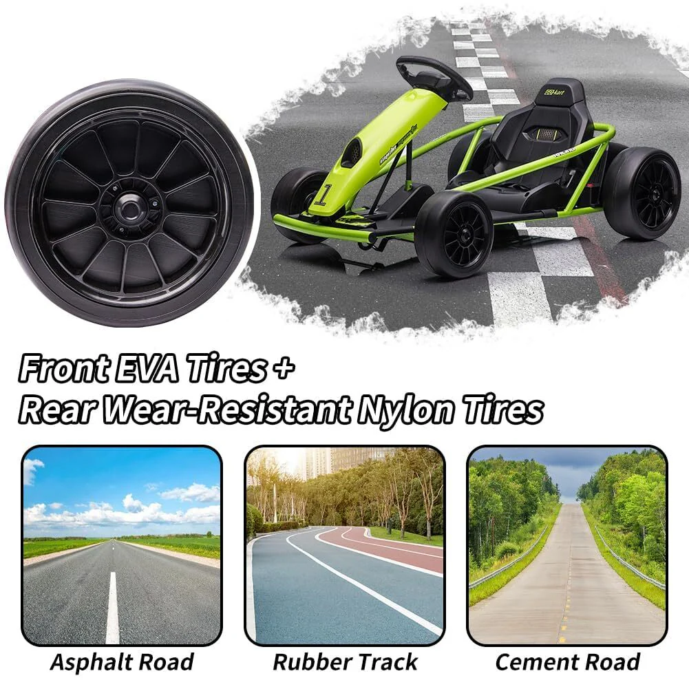 24V Electric Go-Kart for Kids with 9Ah Battery, 8MPH High-Speed Drifting Ride-On Car - Image 12