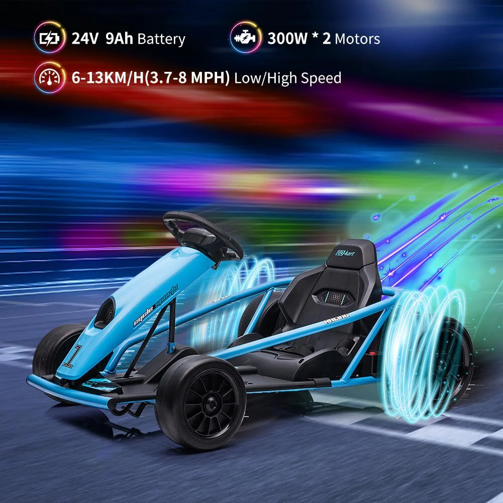 24V Electric Ride-On Go-Kart for Kids with 8MPH High-Speed and Drifting Features - Image 10