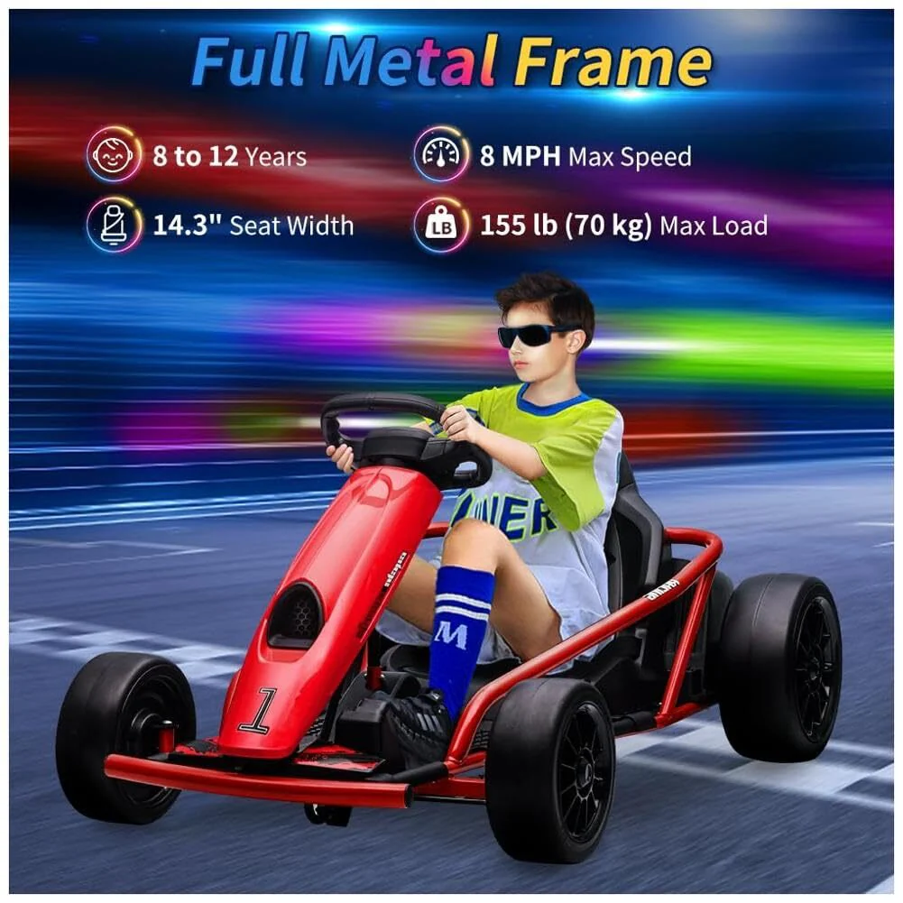 24V Electric Ride-On Go-Kart for Kids with 8MPH High-Speed and Drifting Features - Image 19