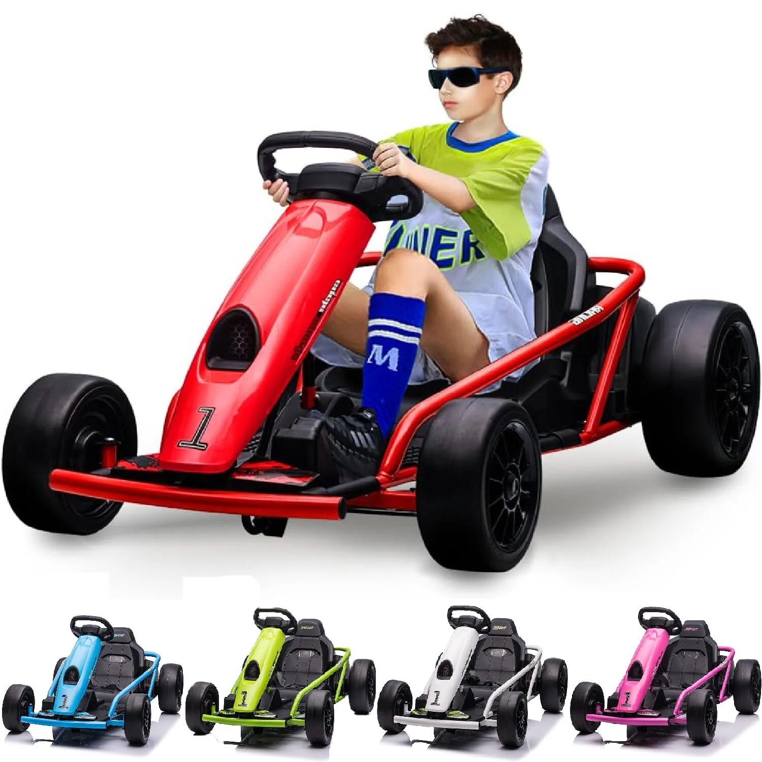 24V Electric Ride-On Go-Kart for Kids with 8MPH High-Speed and Drifting Features - Image 2