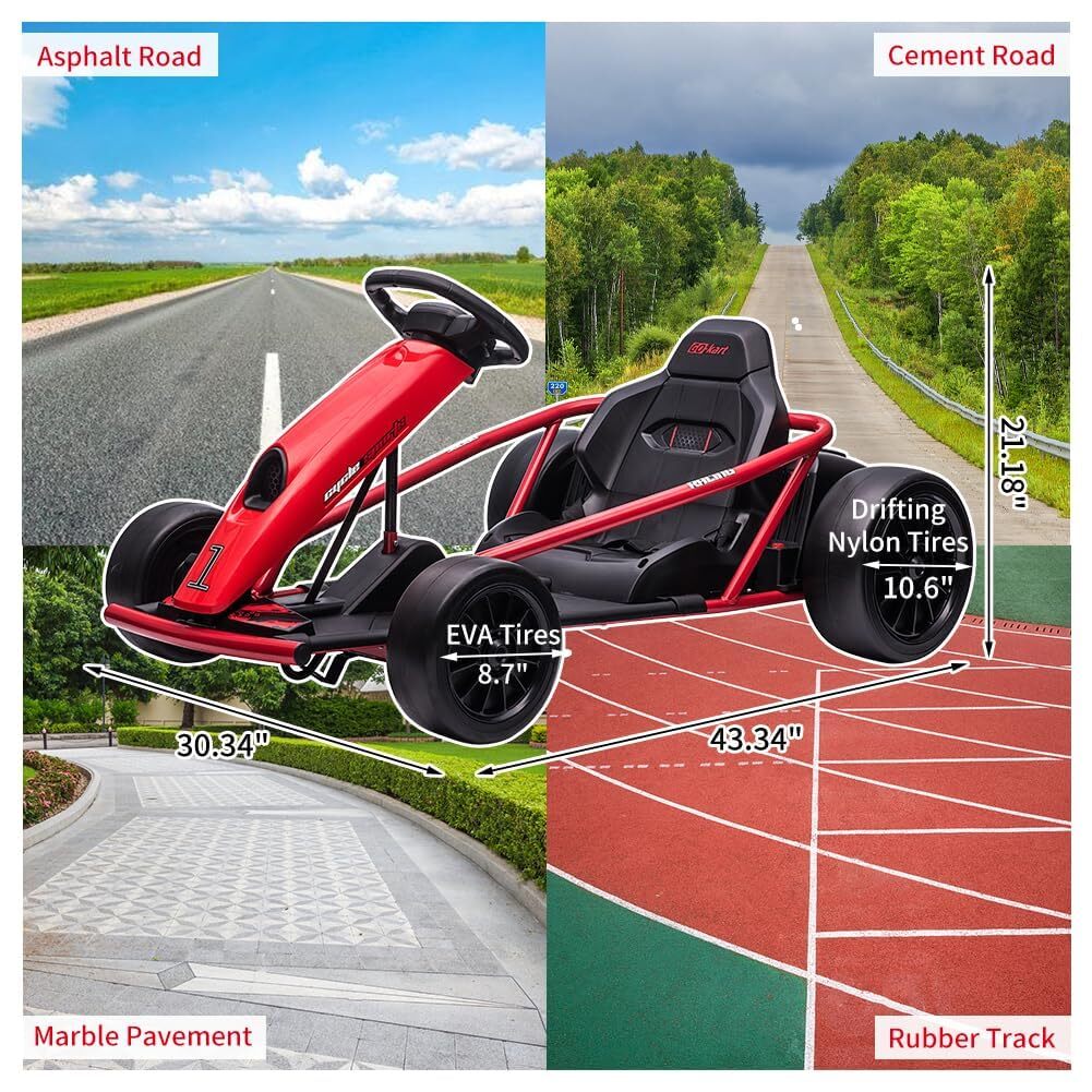 24V Electric Ride-On Go-Kart for Kids with 8MPH High-Speed and Drifting Features - Image 22