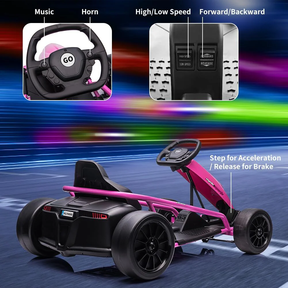 24V Electric Ride-On Go-Kart for Kids with 8MPH High-Speed and Drifting Features - Image 23