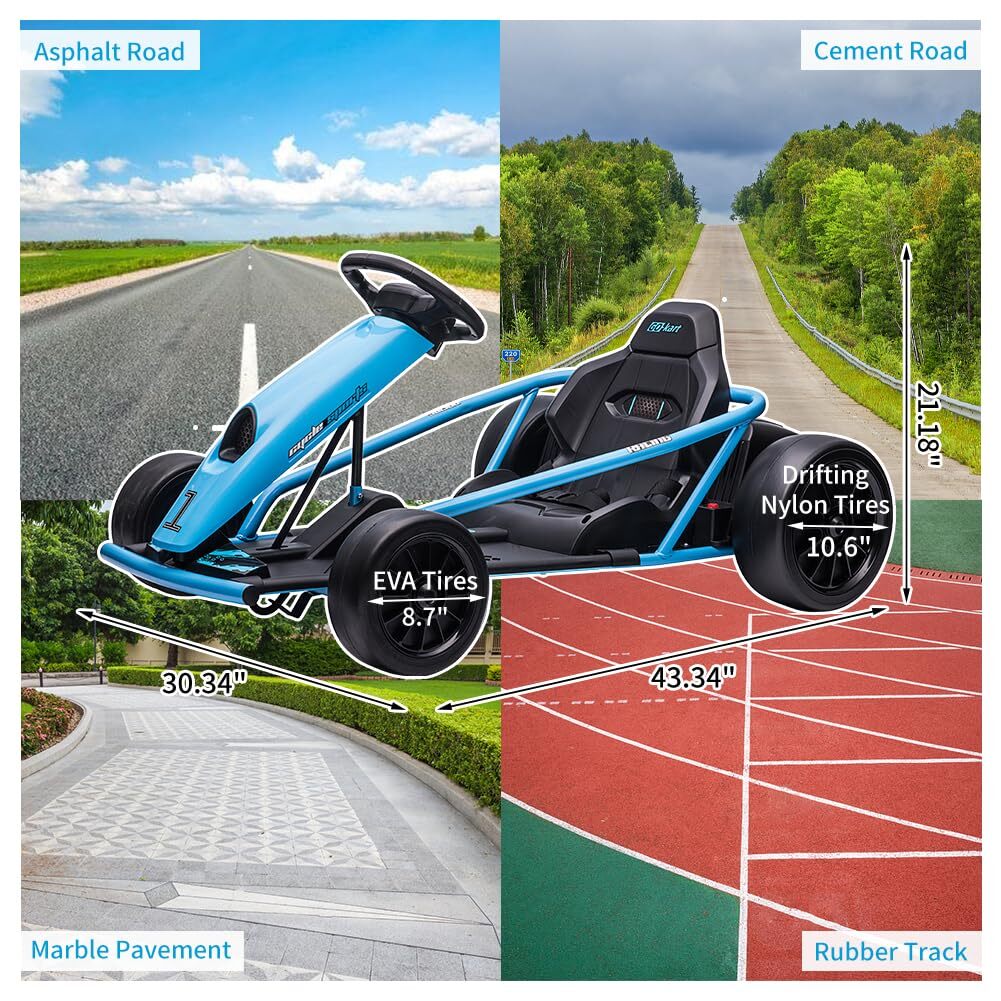 24V Electric Ride-On Go-Kart for Kids with 8MPH High-Speed and Drifting Features - Image 7