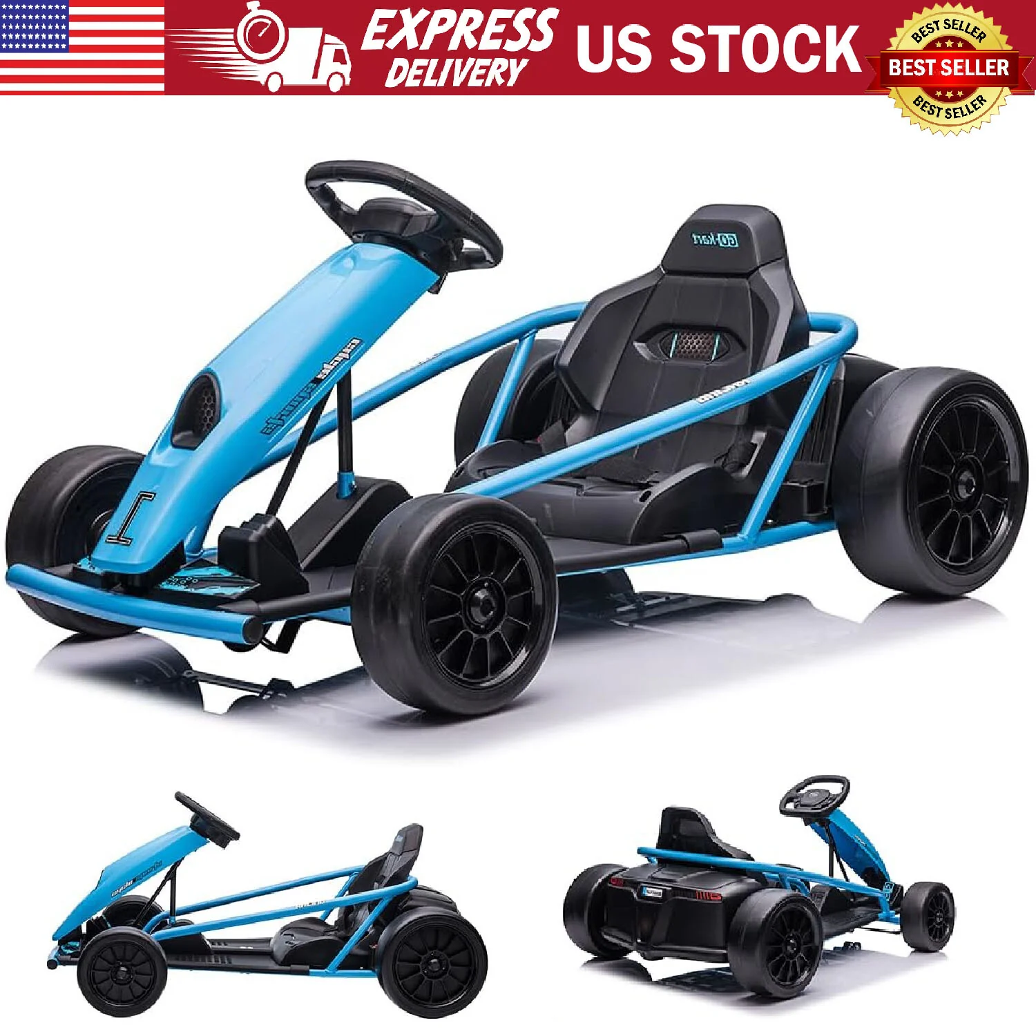 24V Electric Go-Kart for Kids with Drift Circling and Built-In Music
