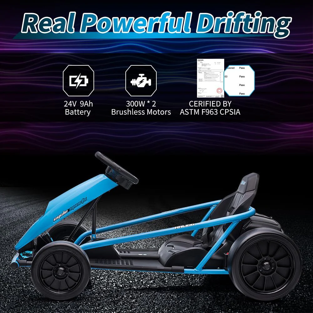 24V Electric Go-Kart for Kids with Drift Circling and Built-In Music - Image 12