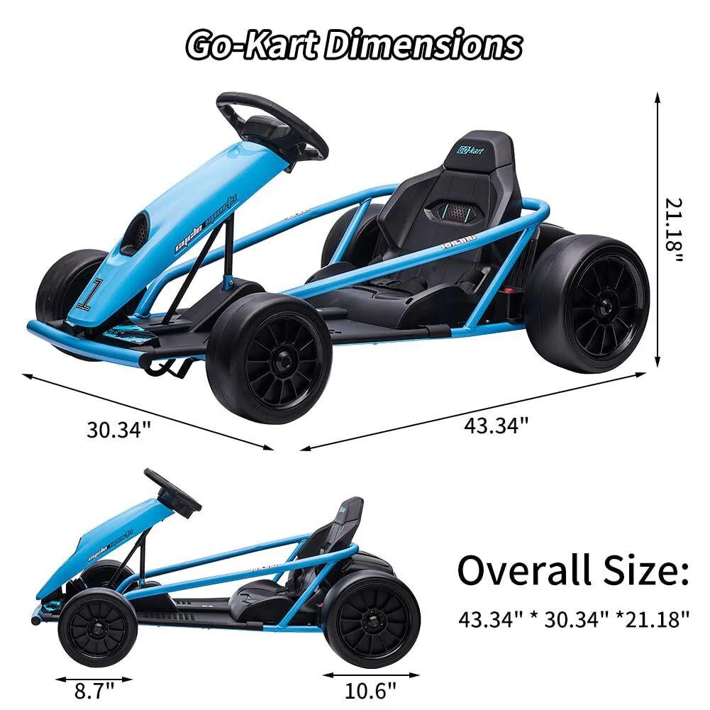 24V Electric Go-Kart for Kids with Drift Circling and Built-In Music - Image 14