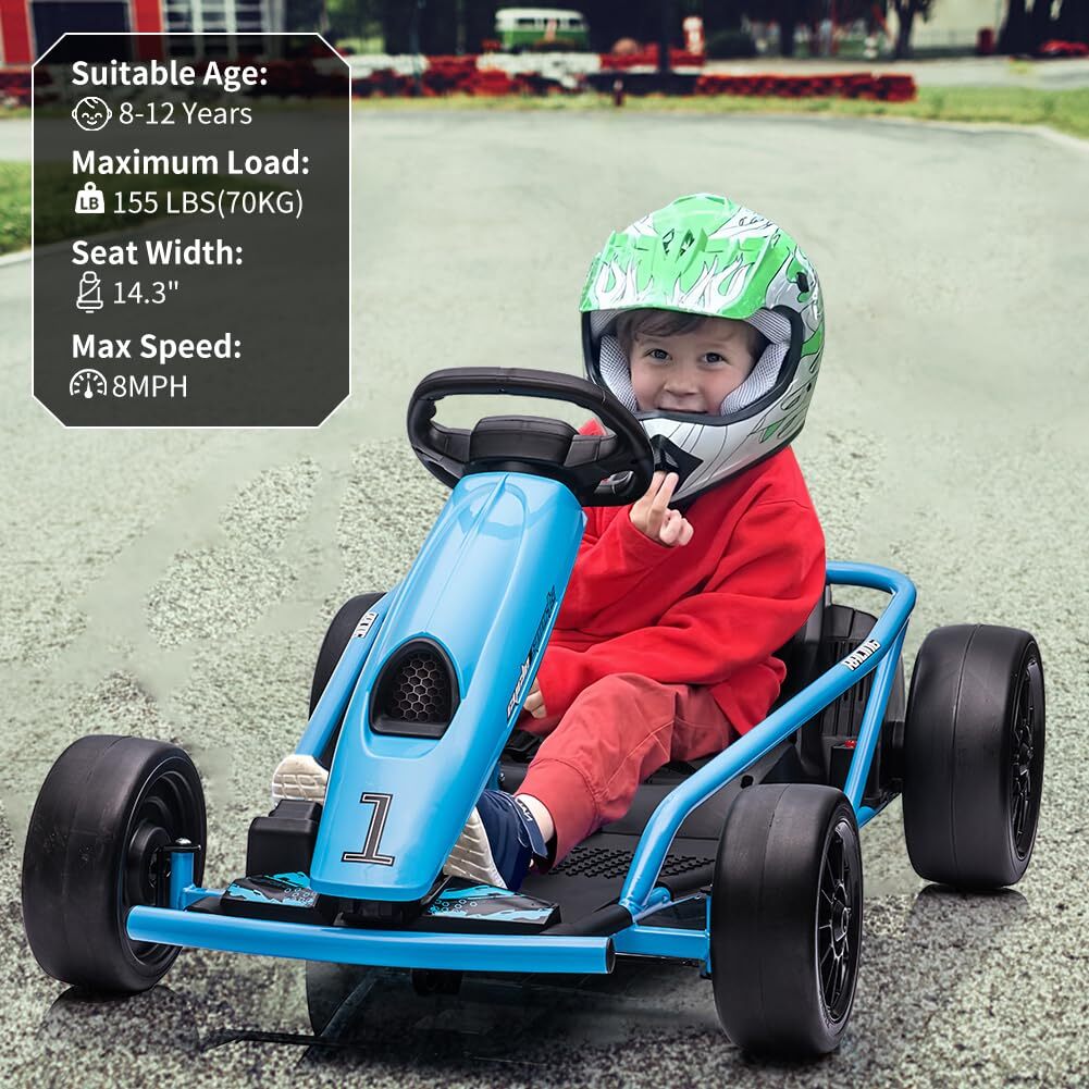 24V Electric Go-Kart for Kids with Drift Circling and Built-In Music - Image 3