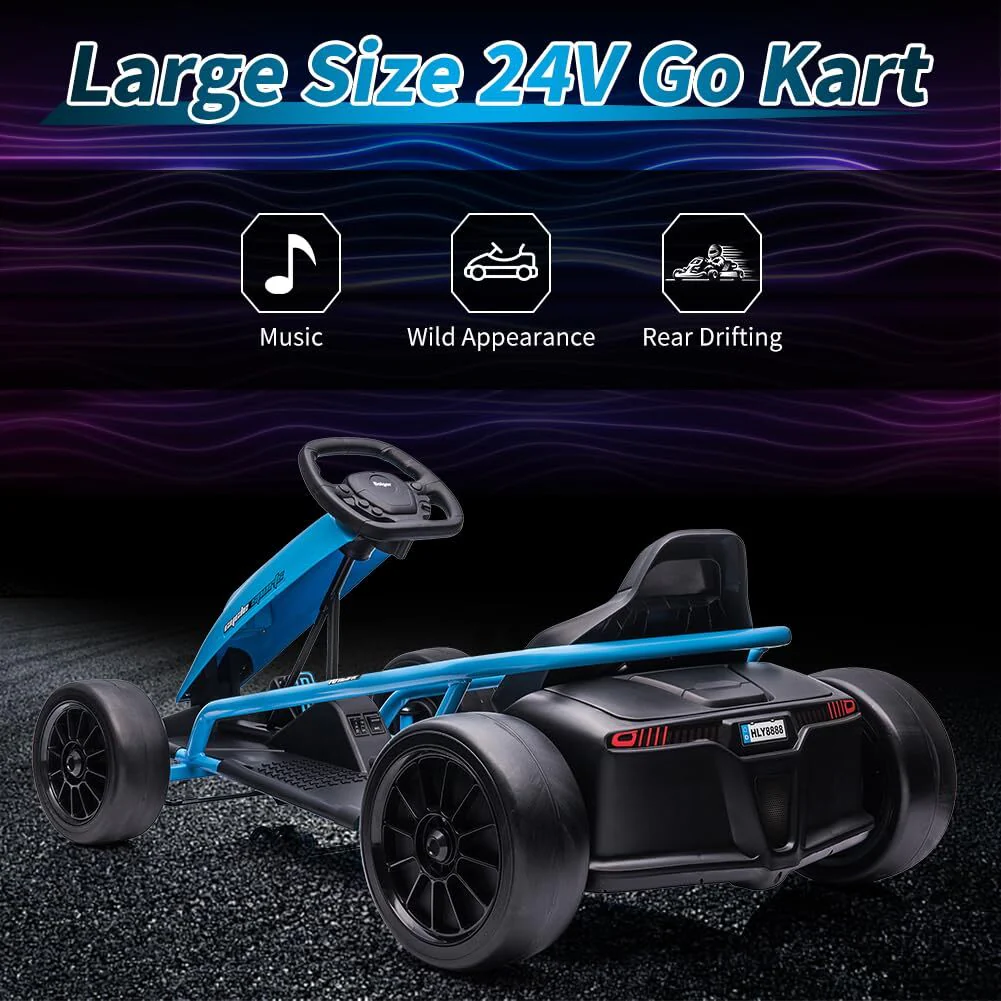 24V Electric Go-Kart for Kids with Drift Circling and Built-In Music - Image 4