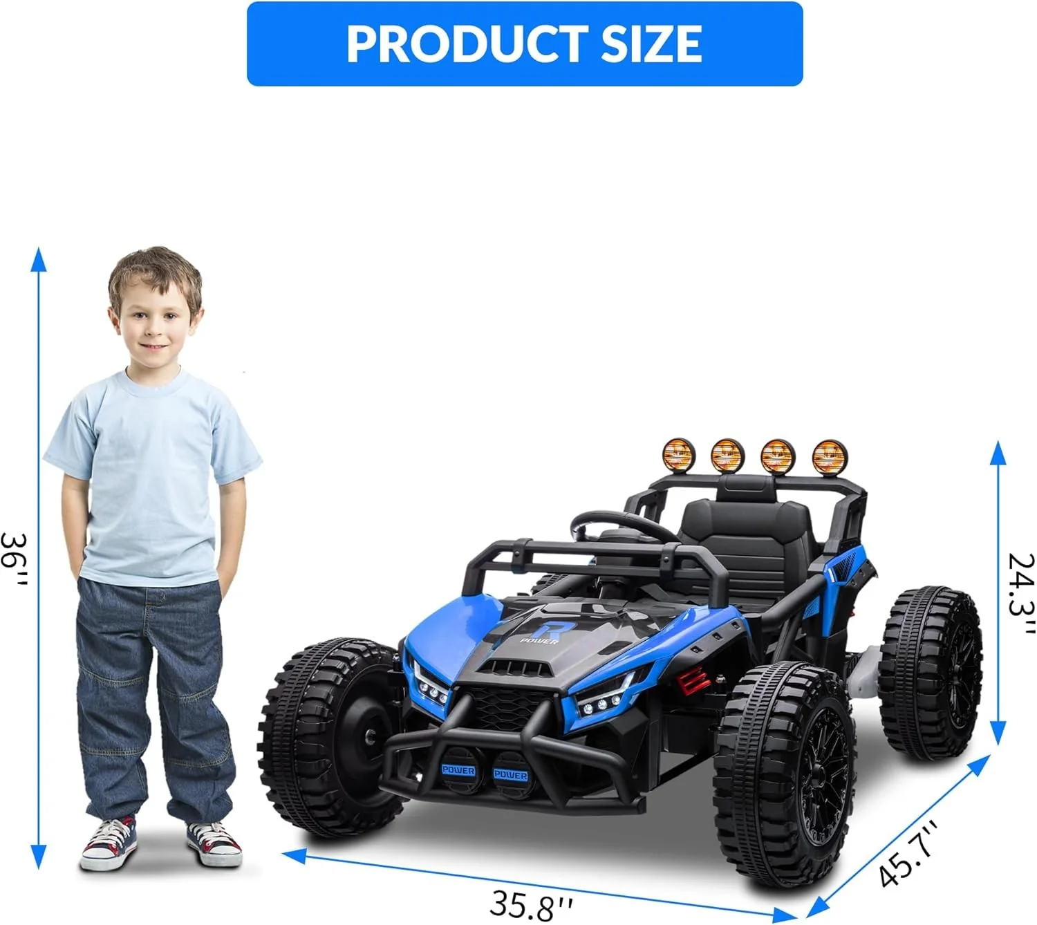 24V Electric Kids UTV Ride-On Car with 2 Driving Modes and 4 Shock Absorbers - Image 3
