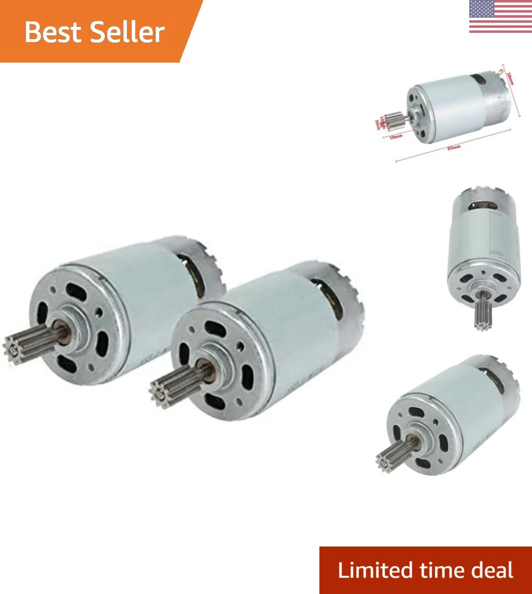 24V Electric Motor 35000 RPM Replacement Parts for Kids Ride-On Car, 2 Pieces - Image 10