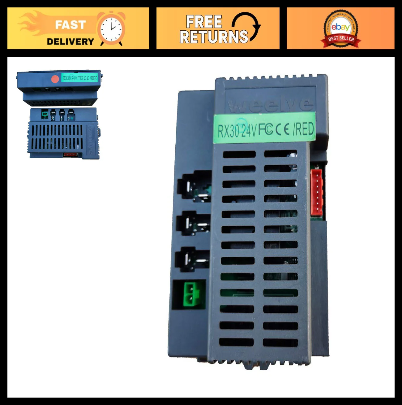 24V Ride-On Car Enhancements - 4-Sided Socket and Bluetooth Receiver for Kids