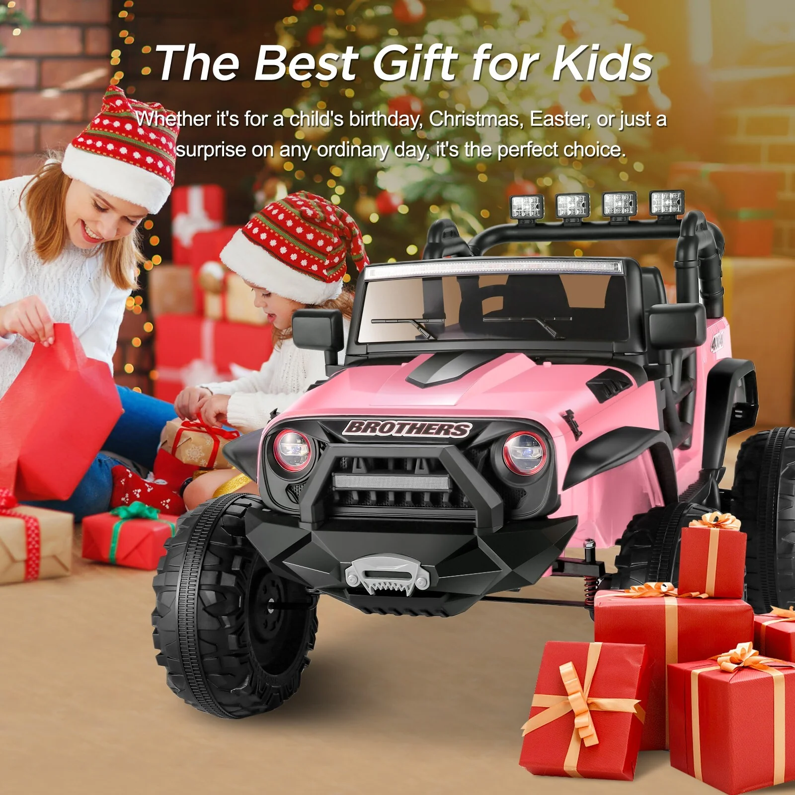 24V Electric Ride-On Jeep Truck for Kids 2-Seater with Remote Control - Image 14