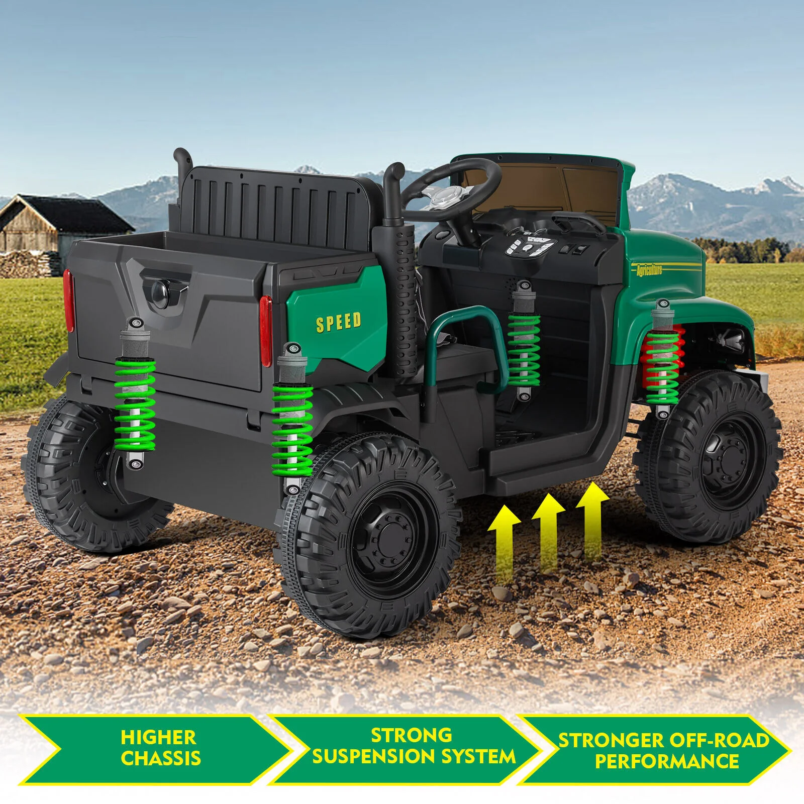 24V Electric Ride-On Truck with Trailer and RC Control - 3 Speeds for Double the Fun! - Image 7