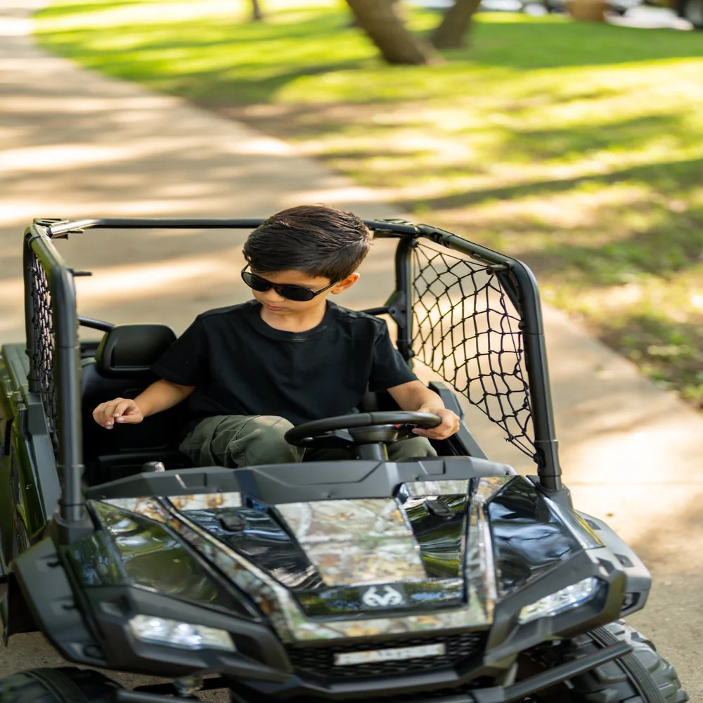 24V Electric UTV for Two Riders with Large Storage Compartment Dual Drive Option - Jet Black - Image 10